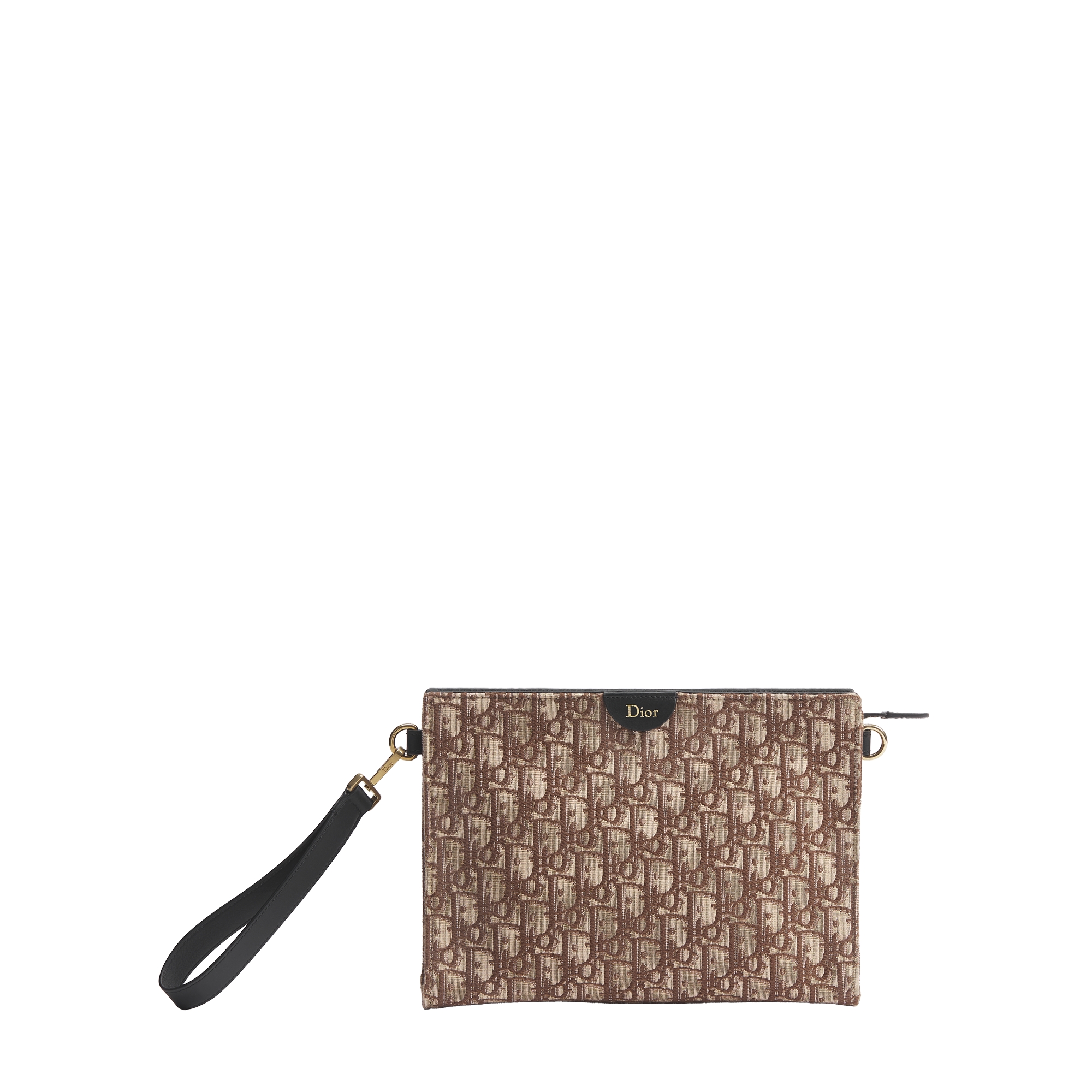 A5 Triangle Pouch Brown Dior Oblique Jacquard E01