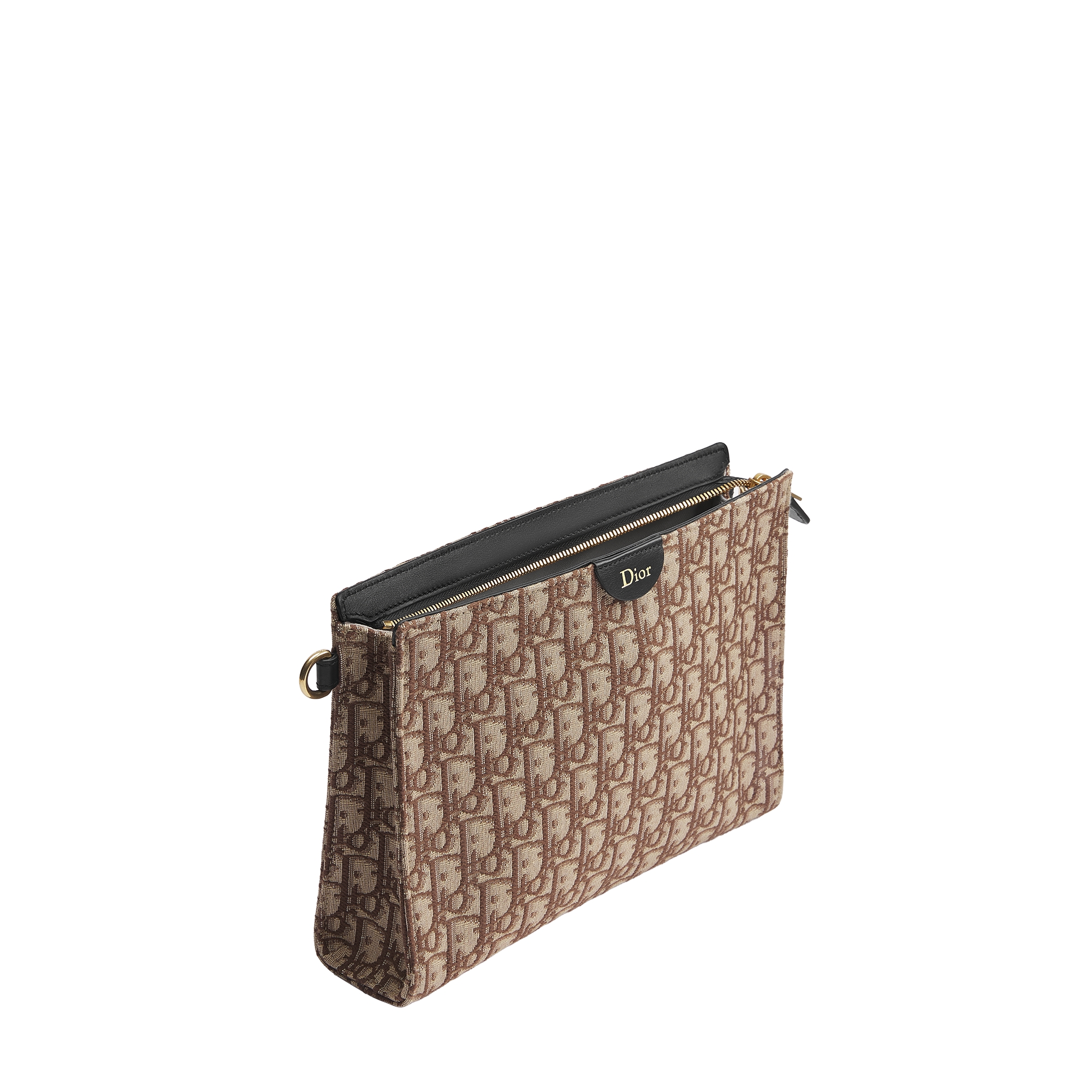 A5 Triangle Pouch Brown Dior Oblique Jacquard E03