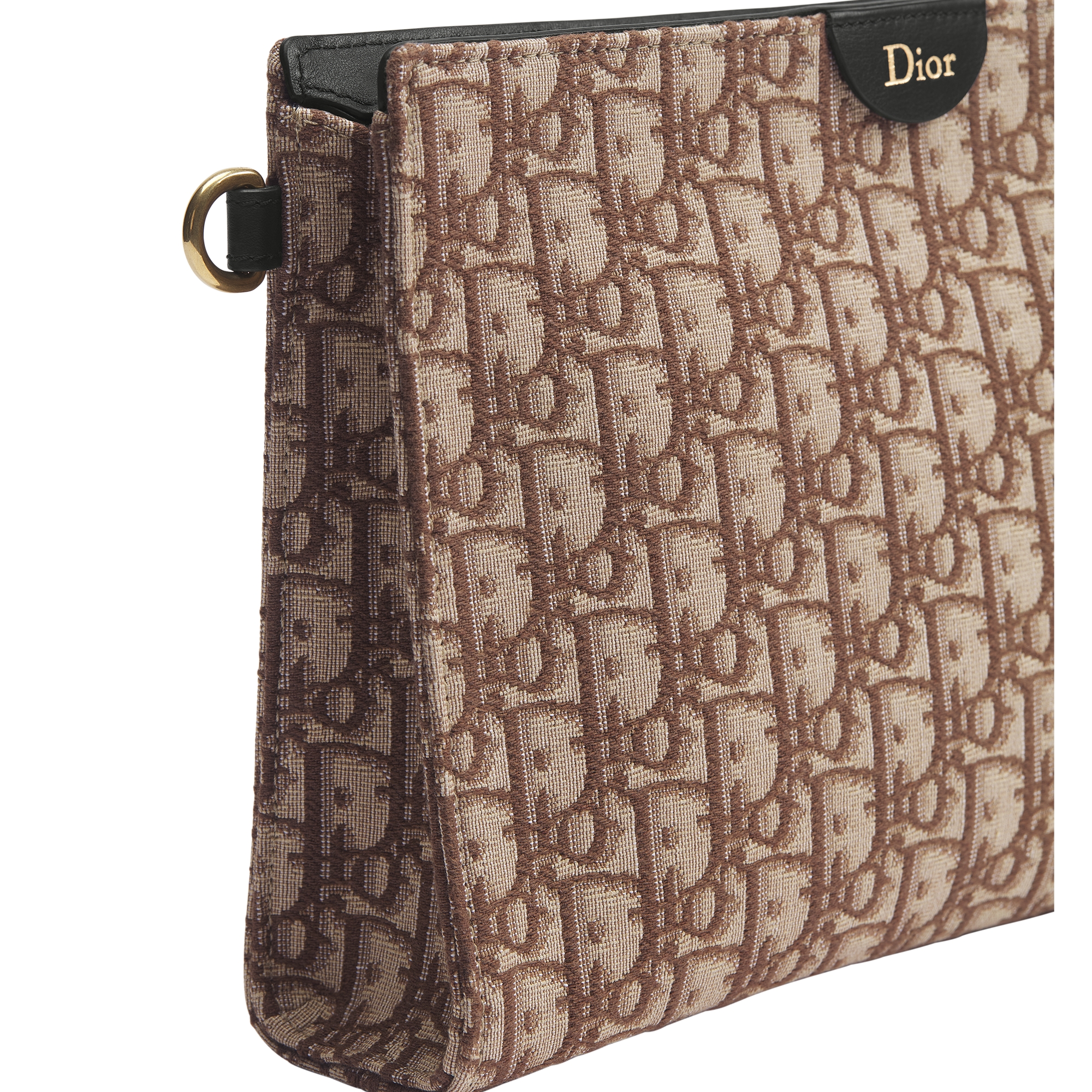A5 Triangle Pouch Brown Dior Oblique Jacquard E09