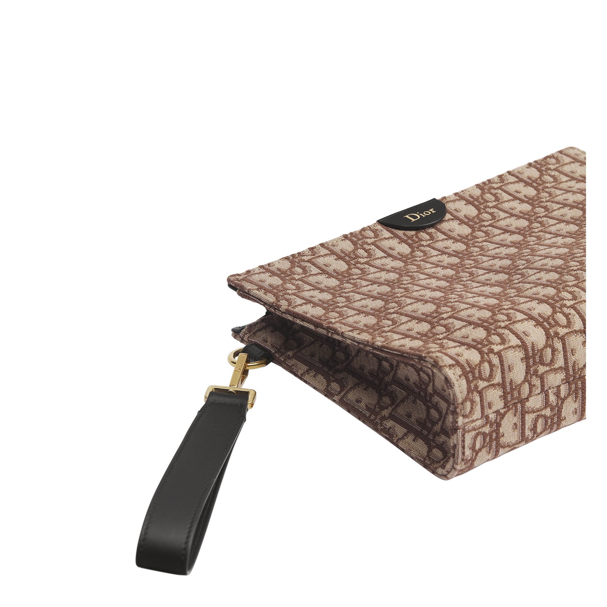 A5 Triangle Pouch Brown Dior Oblique Jacquard E10