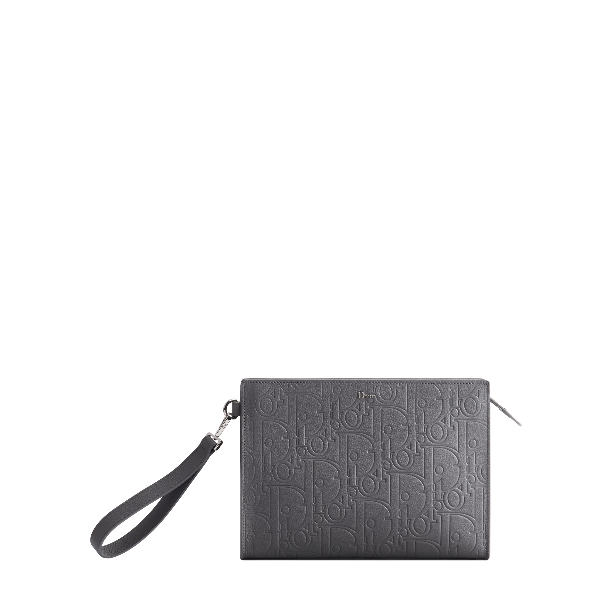 A5 Triangle Pouch Gris Flanelle Dior Gravity Grained Leather | DIOR US