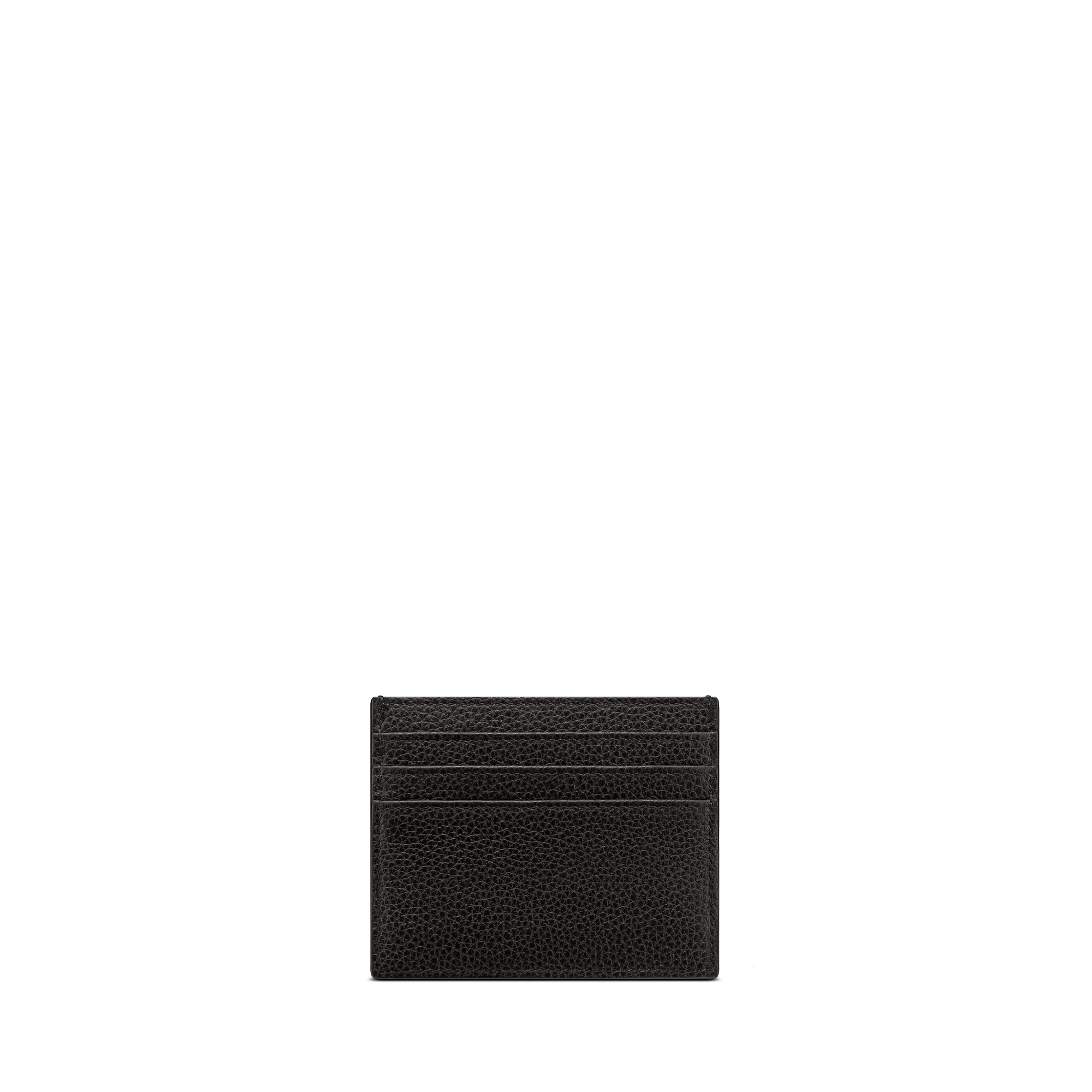 CD Icon Card Holder Black Grained Calfskin E08