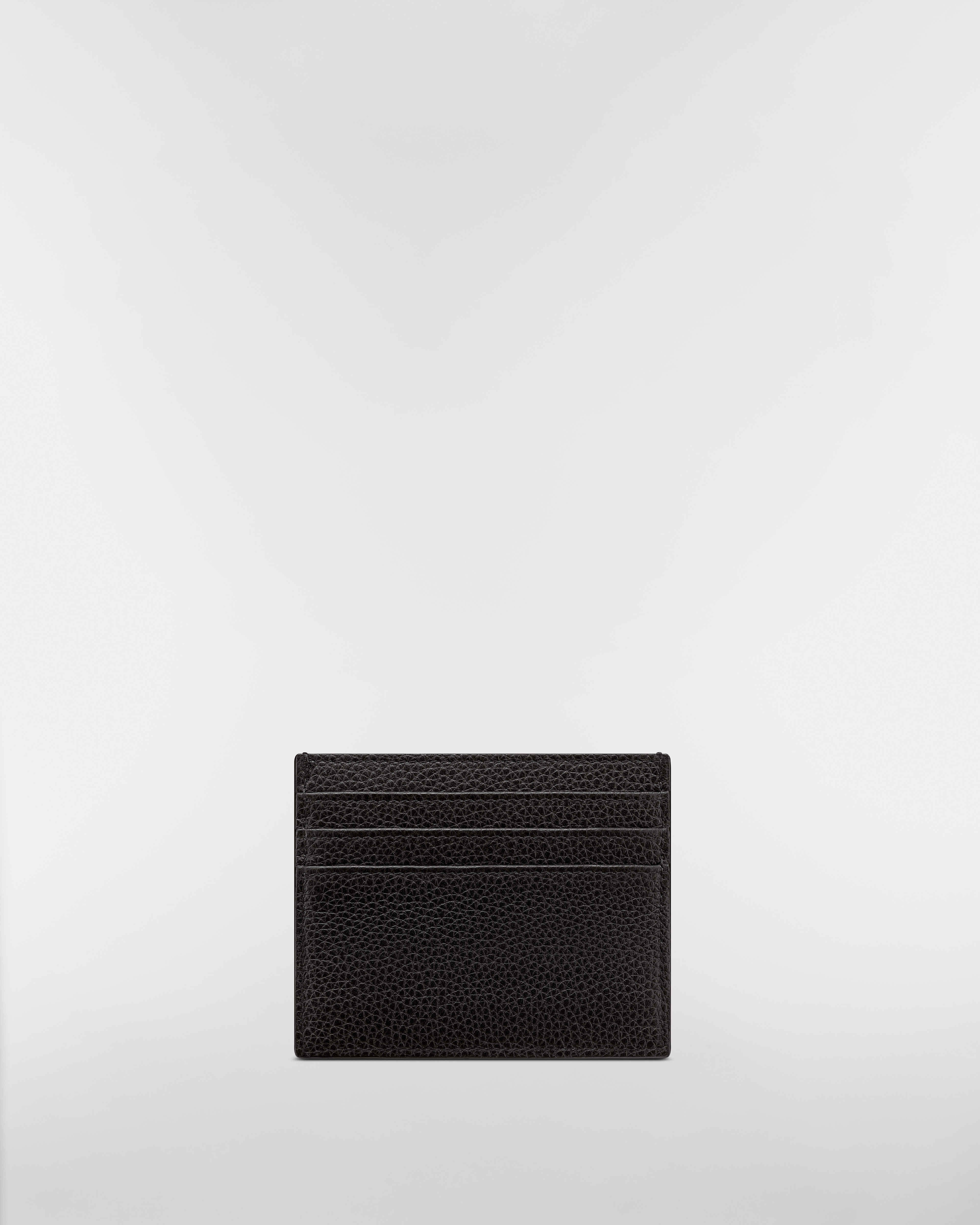 CD Icon Card Holder Black Grained Calfskin E08