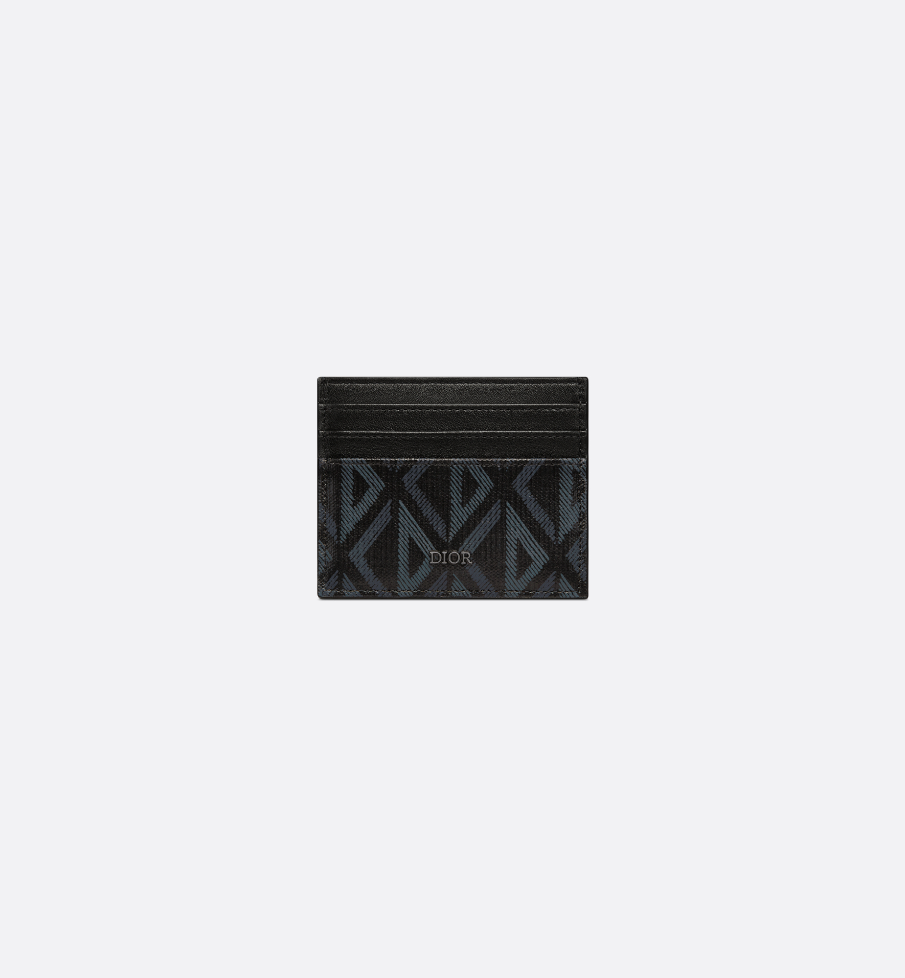 Card Holder Black Coated Cotton Canvas with CD Diamond Print Card Holder Black Coated Cotton Canvas with CD Diamond Print