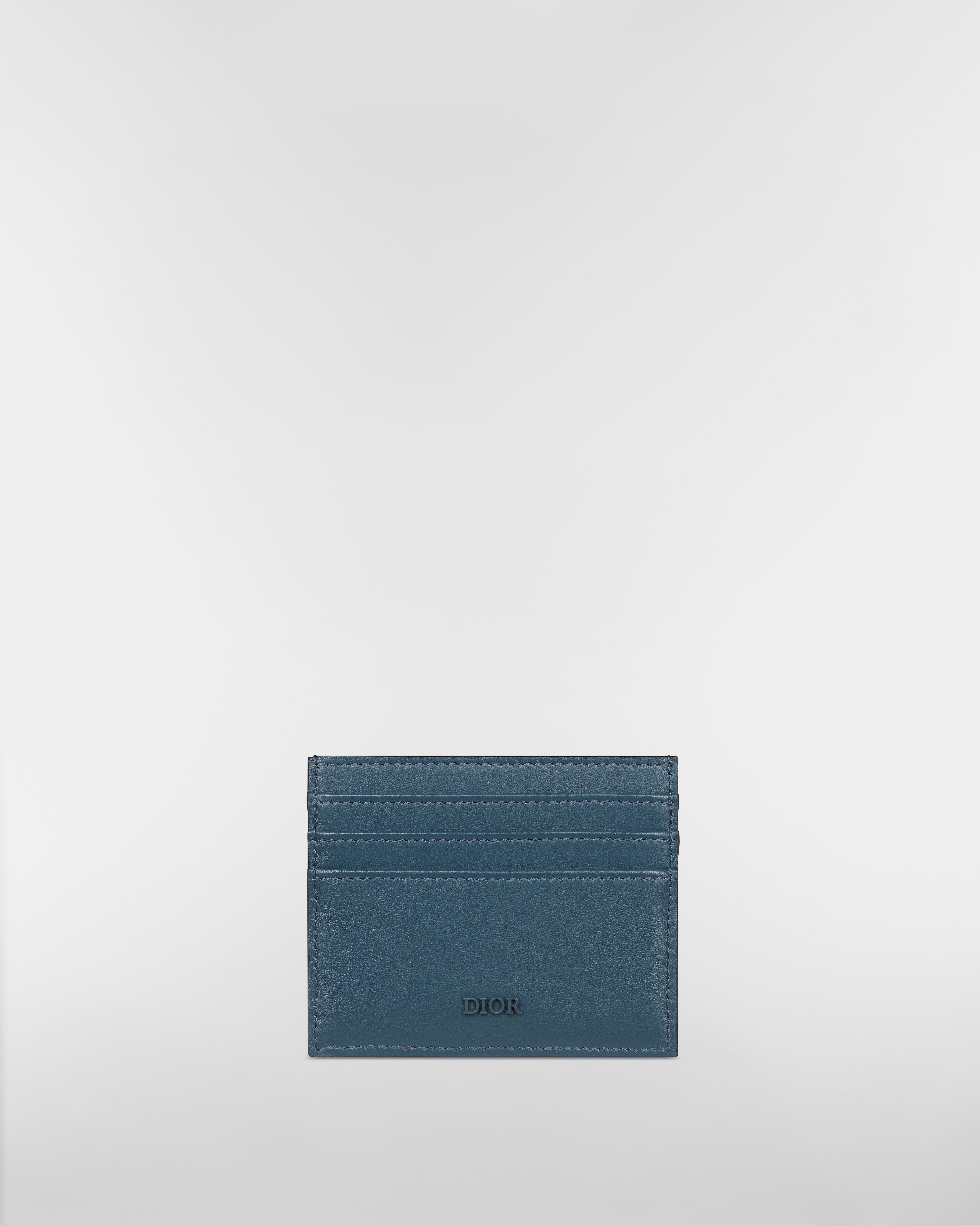 Card Holder Black Dior Oblique Jacquard, Black and Blue Smooth Calfskin and Multicolor Dior Mountain Patch E08