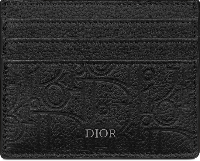 Card Holder Deep Gray Dior Gravity Leather DIOR