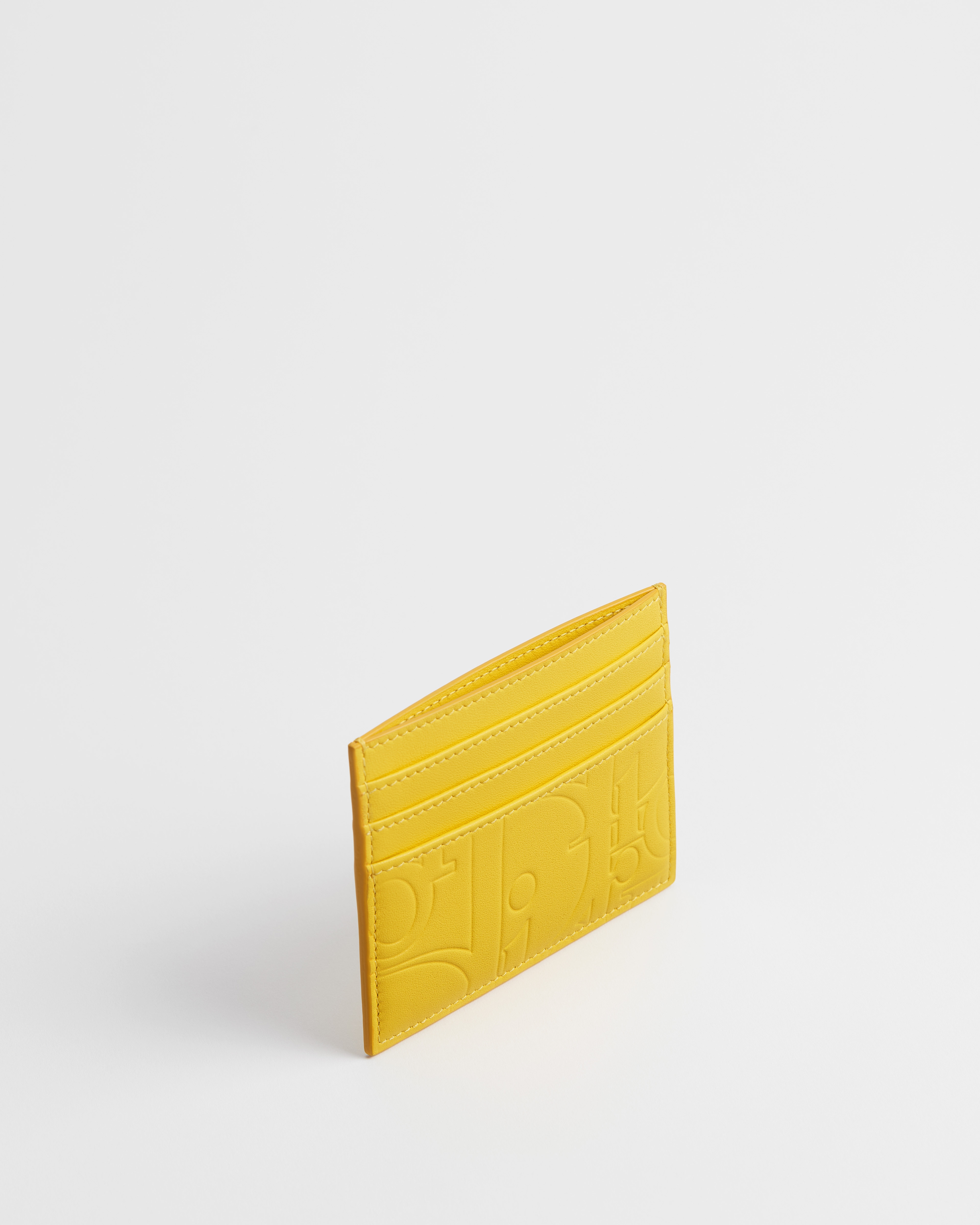카드 지갑 옐로우 Dior Gravity 스무스 가죽 E06