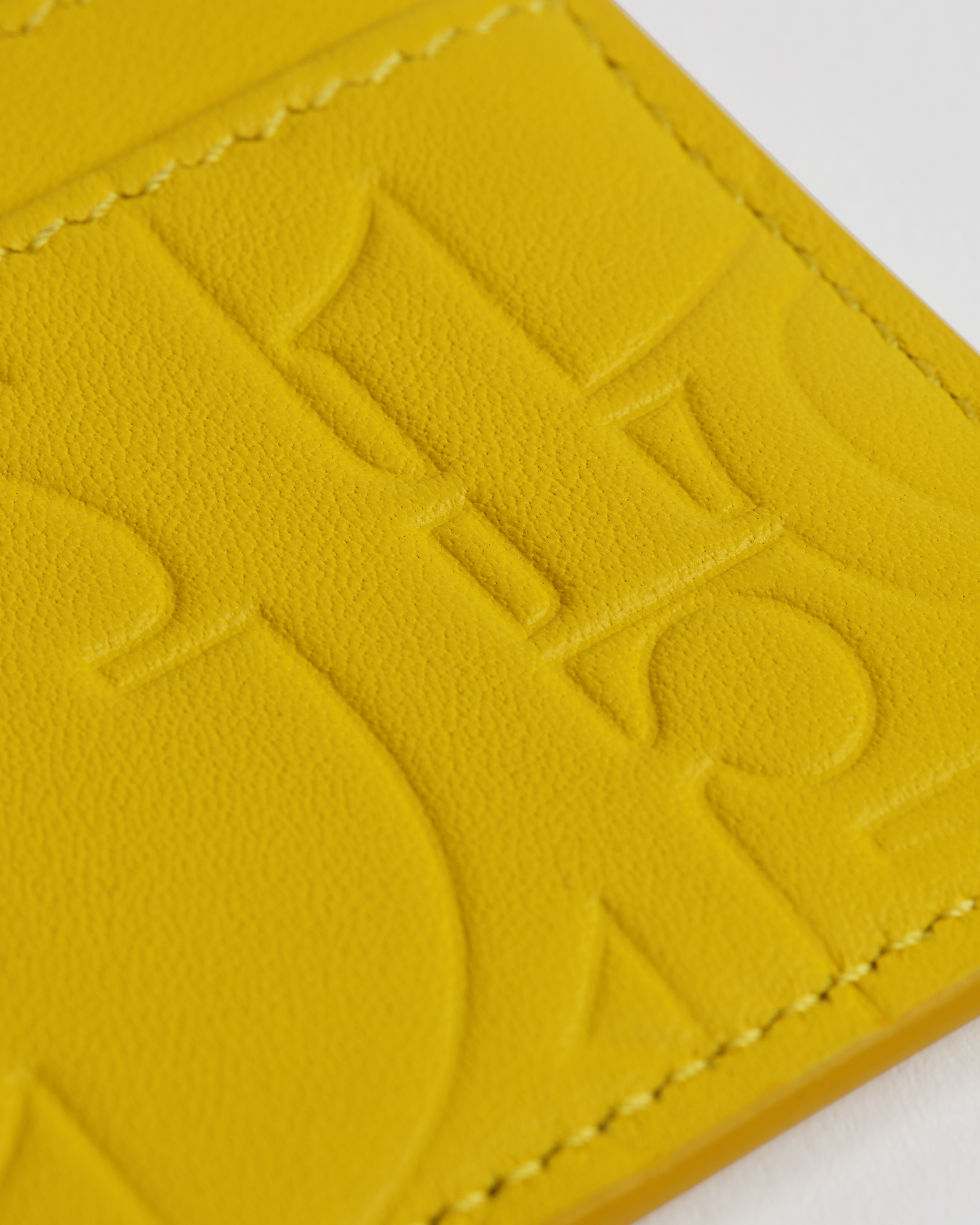 카드 지갑 옐로우 Dior Gravity 스무스 가죽 E09