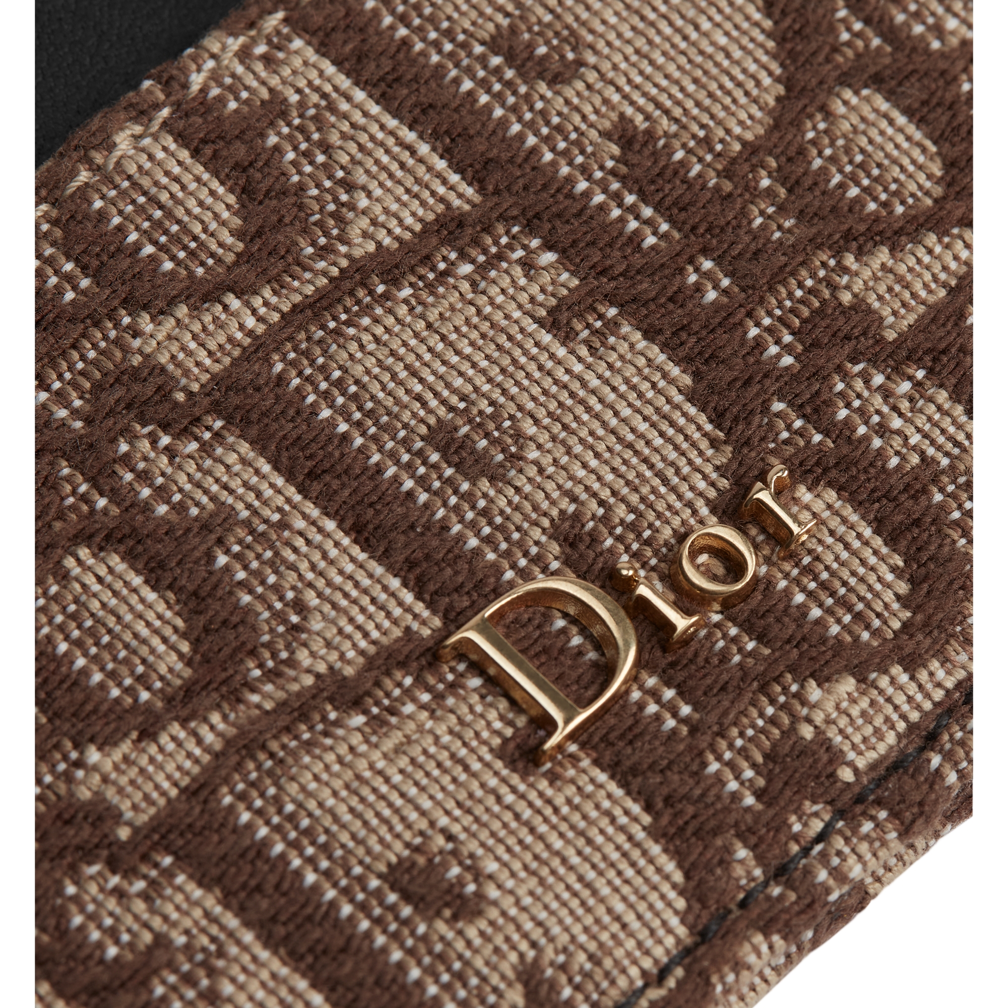 Card Holder Black Smooth Calfskin Marquetry and Brown Dior Oblique Jacquard E09