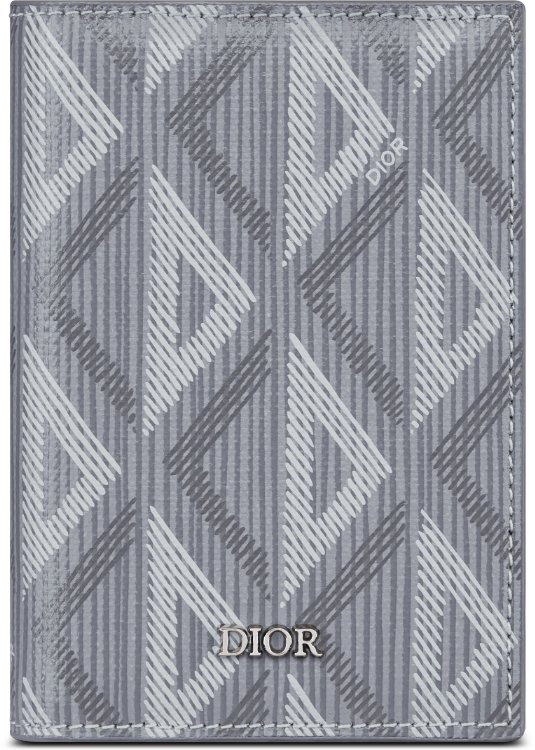 Zipped Long Wallet Dior Gray Coated Cotton Canvas with CD Diamond Print |  DIOR