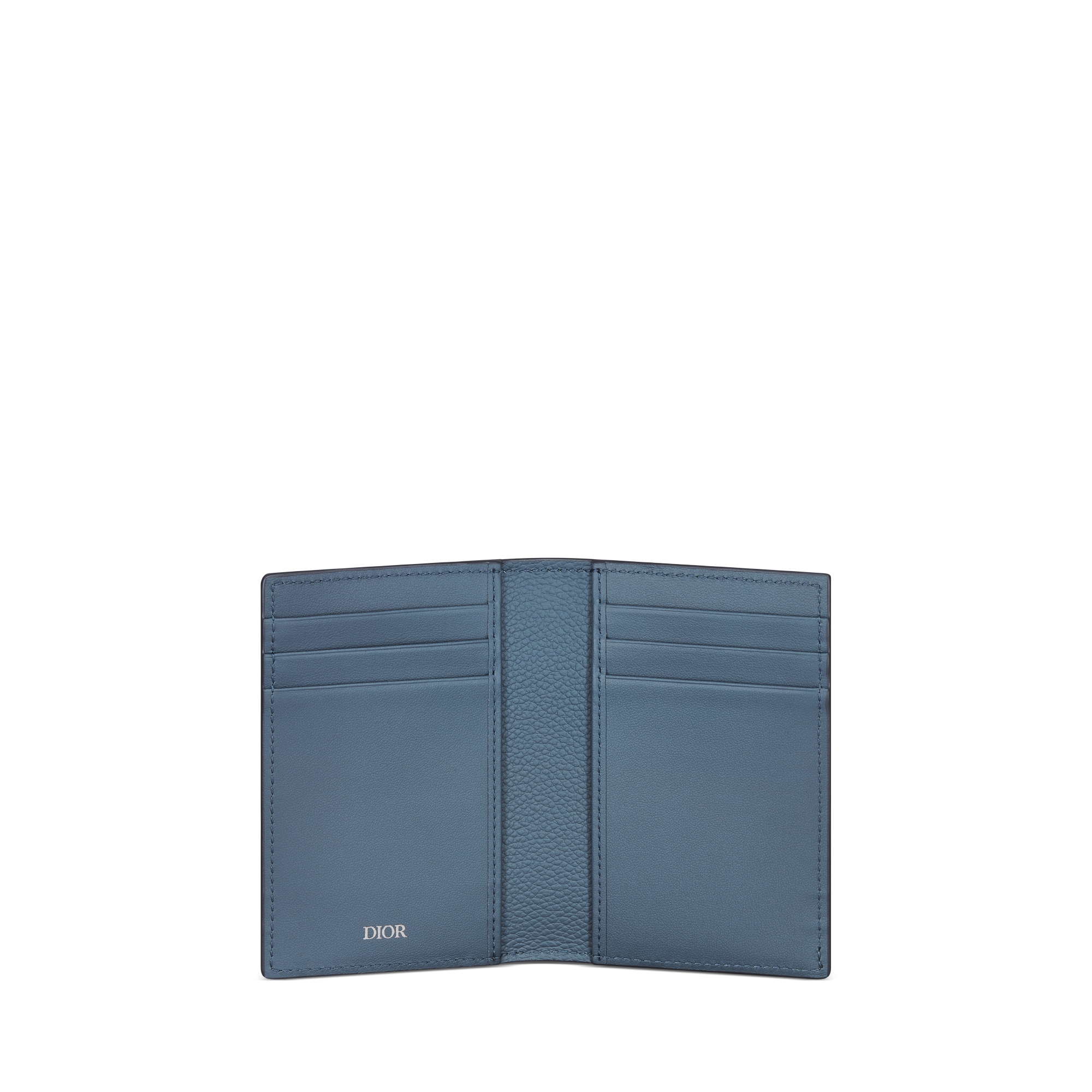 直式兩摺型卡片套 藍色漸變黑色 Dior Gravity 皮革 E07