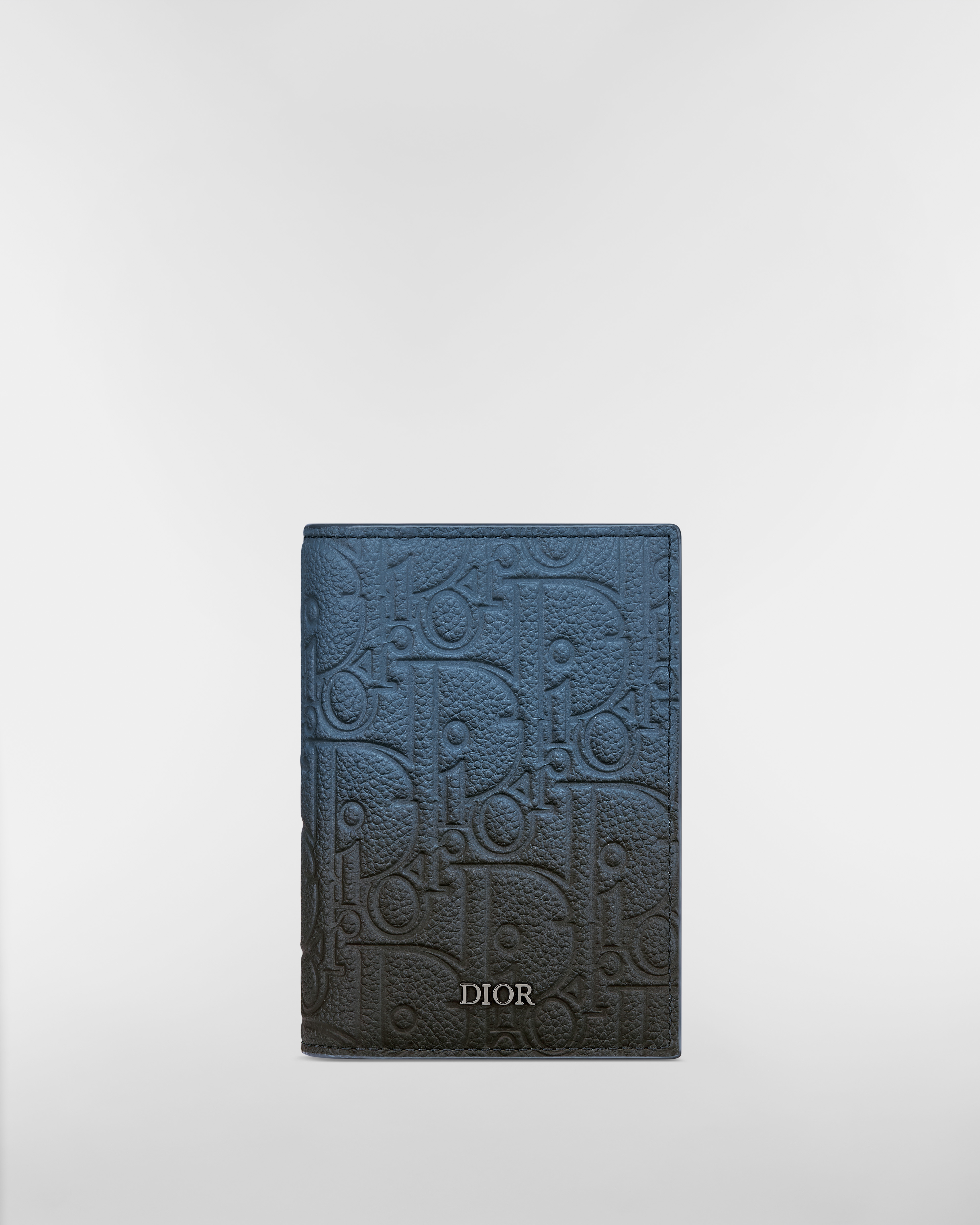 Tarjetero vertical estilo libro Piel Dior Gravity con degradado de azul a negro E01