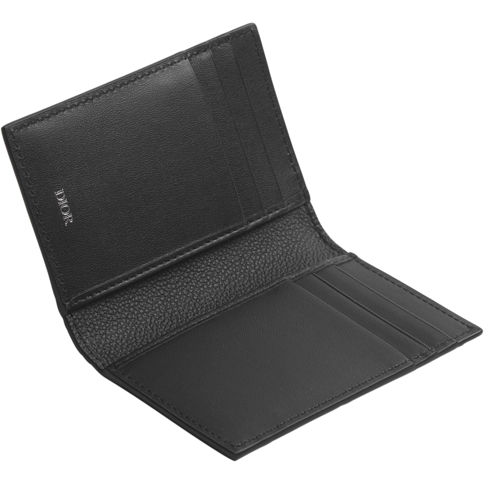 Bifold Card Holder Black Dior Gravity Leather E07