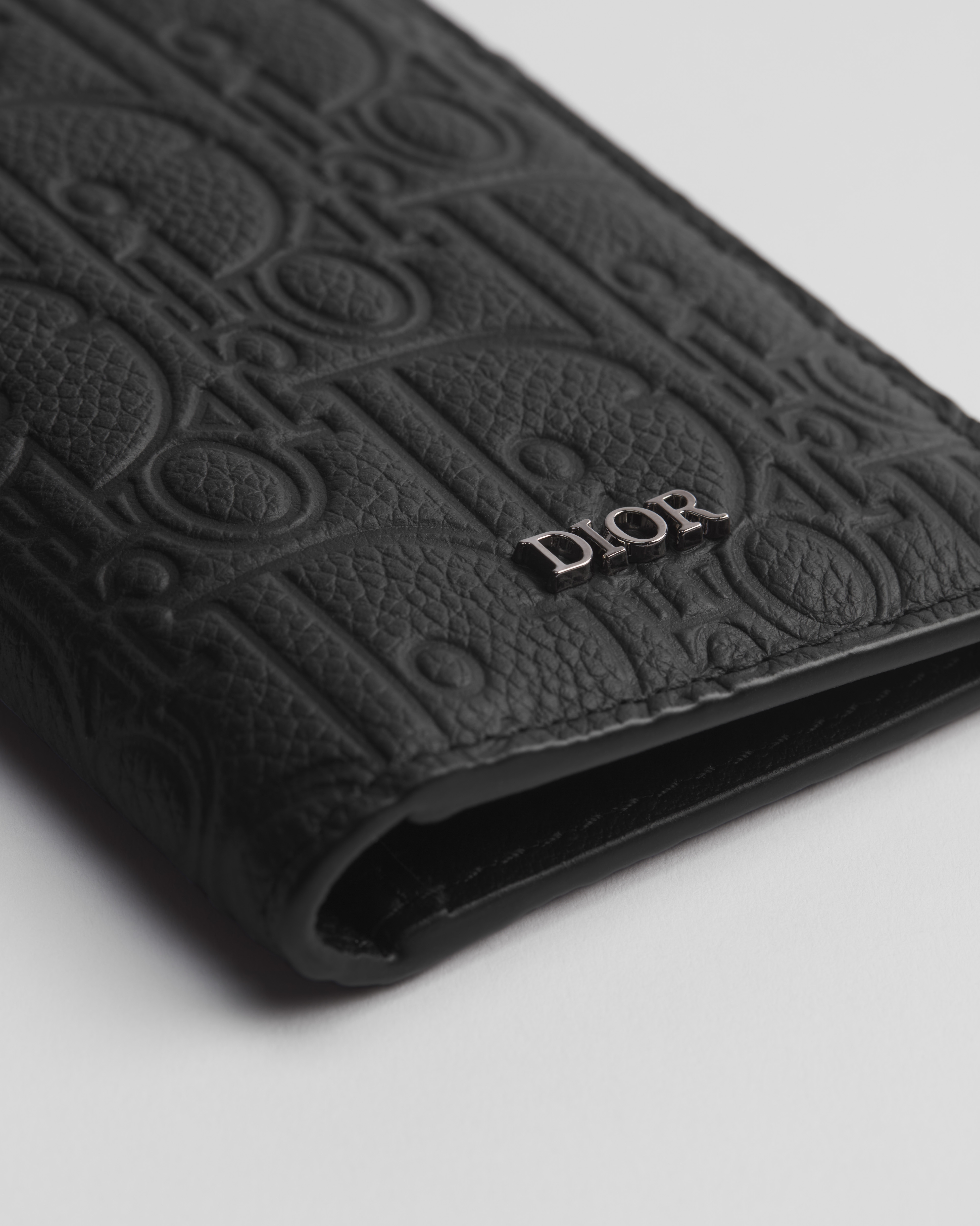 Bifold Card Holder Black Dior Gravity Leather E09