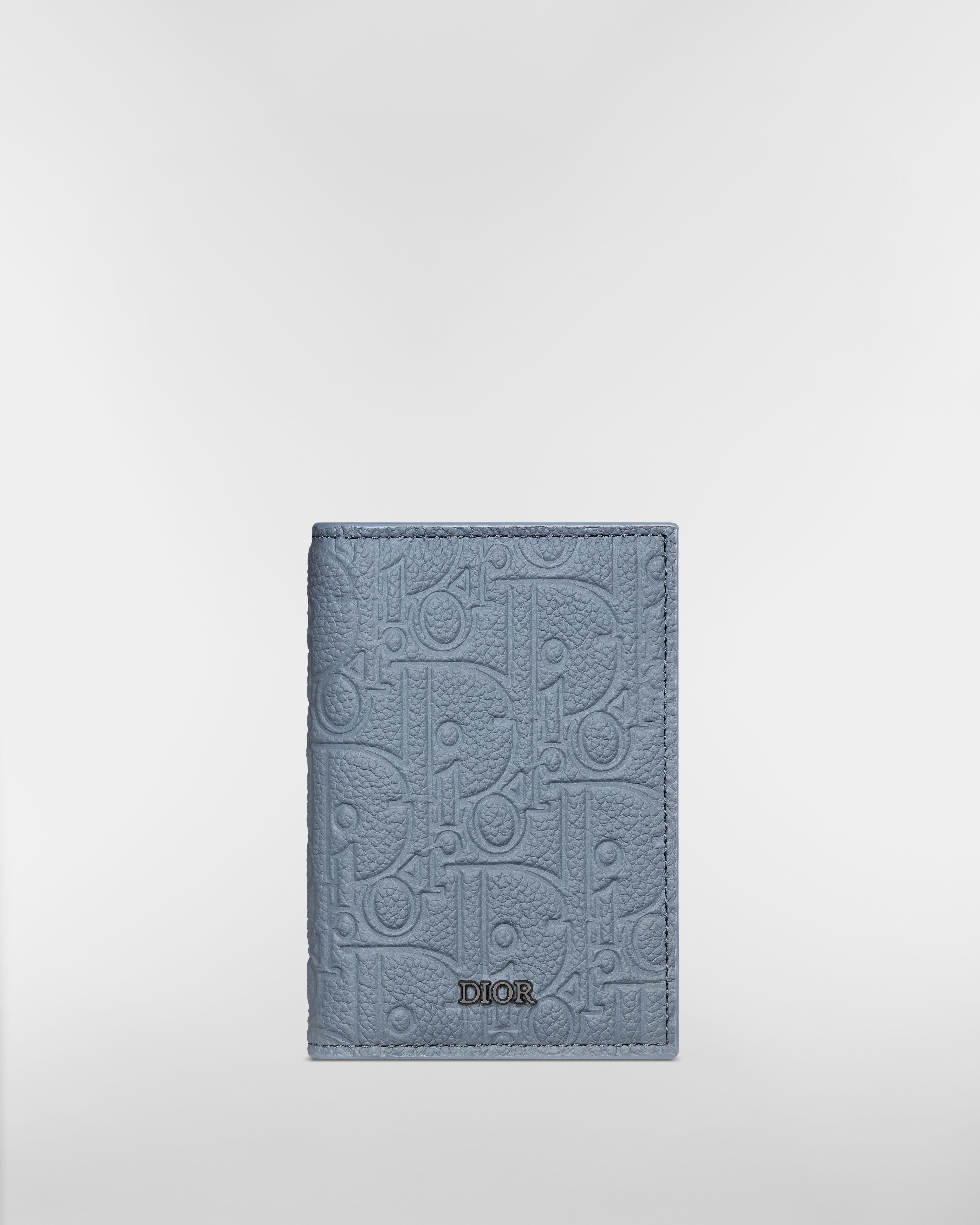 Porte-cartes vertical à deux volets Cuir Dior Gravity bleu E01