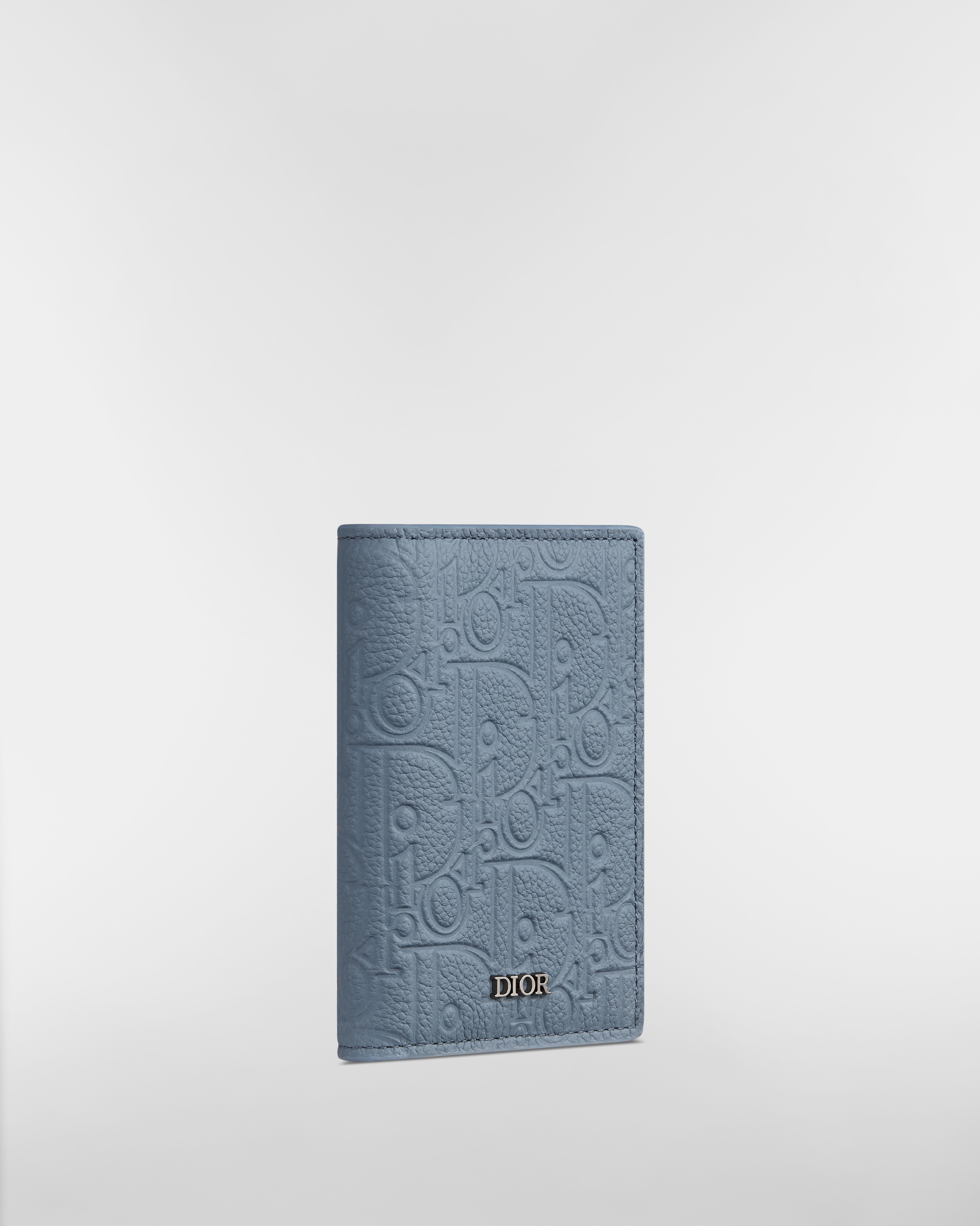 Porte-cartes vertical à deux volets Cuir Dior Gravity bleu E03