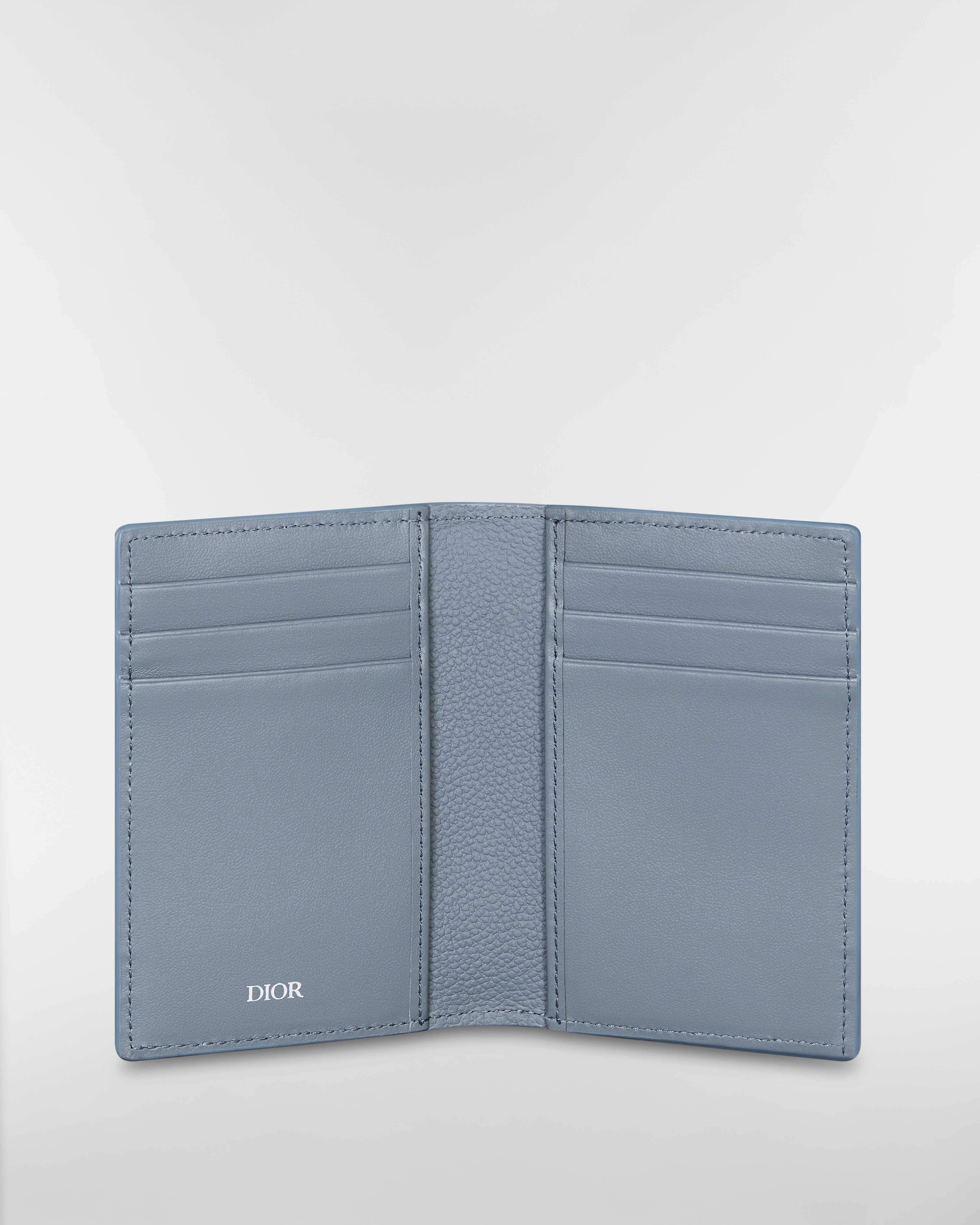 Porte-cartes vertical à deux volets Cuir Dior Gravity bleu E07