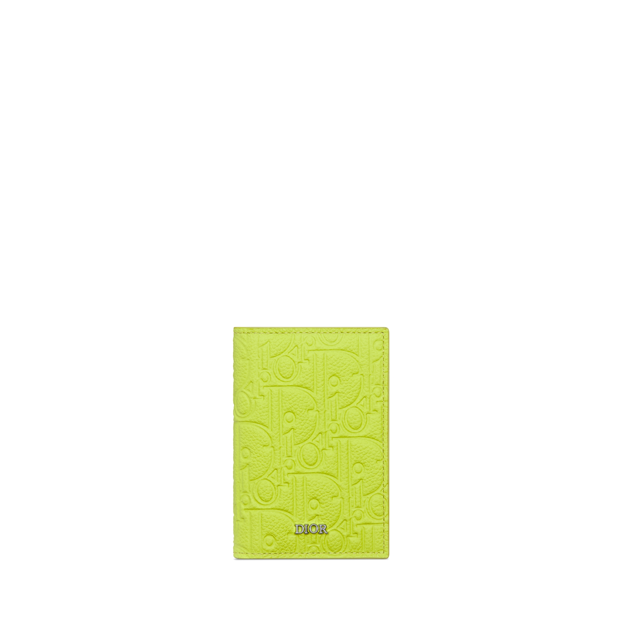 Vertical Bifold Card Holder Green Dior Gravity Leather E01