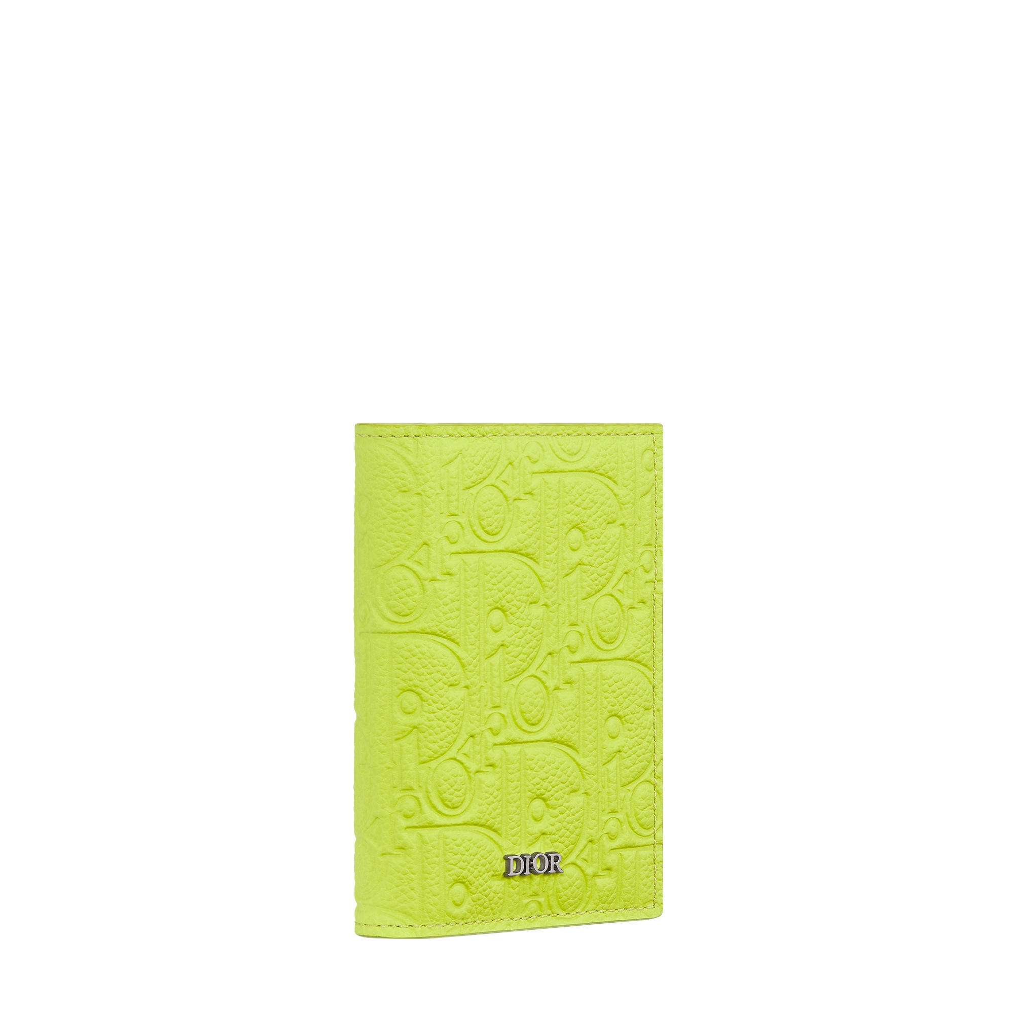 Vertical Bifold Card Holder Green Dior Gravity Leather E03