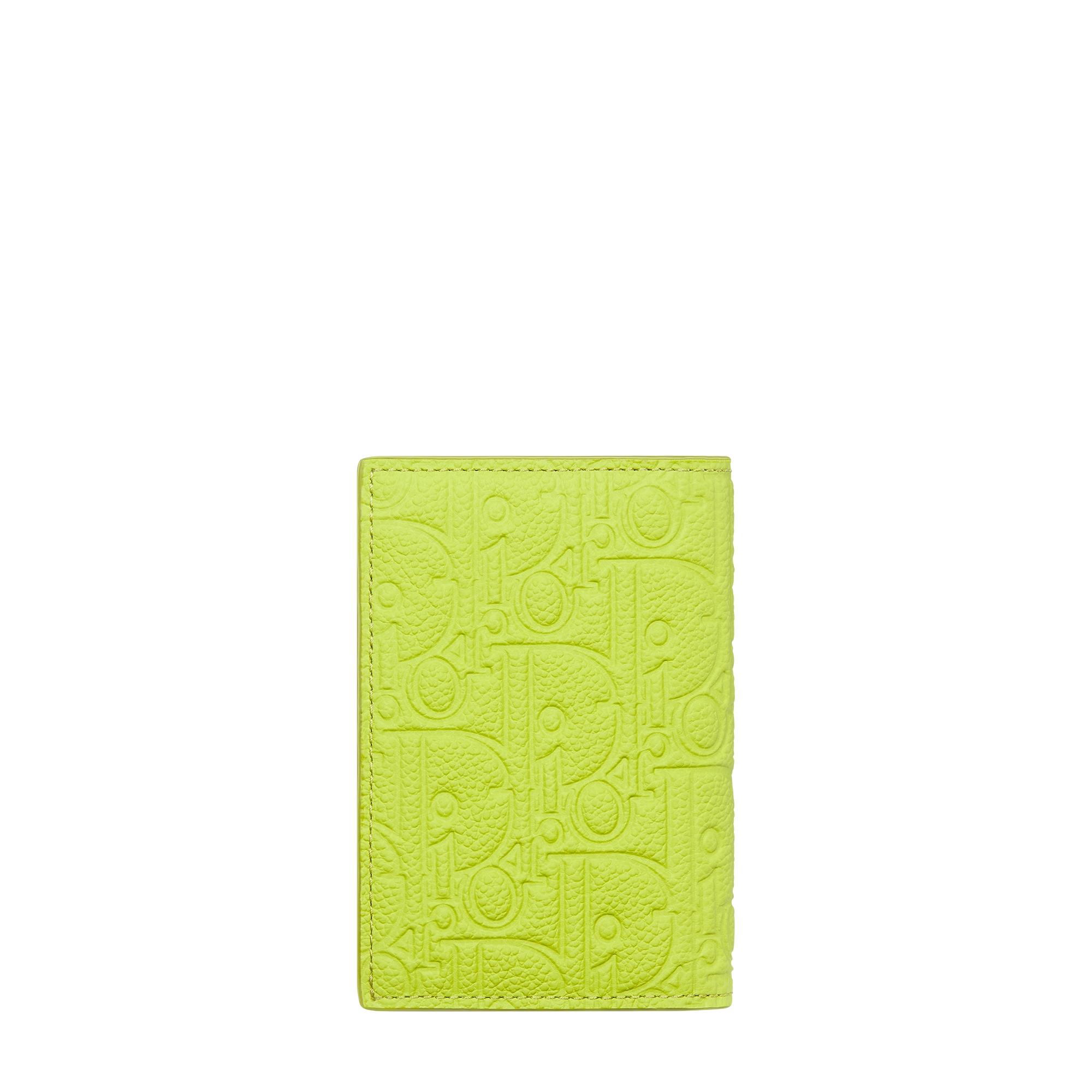 Vertical Bifold Card Holder Green Dior Gravity Leather E08