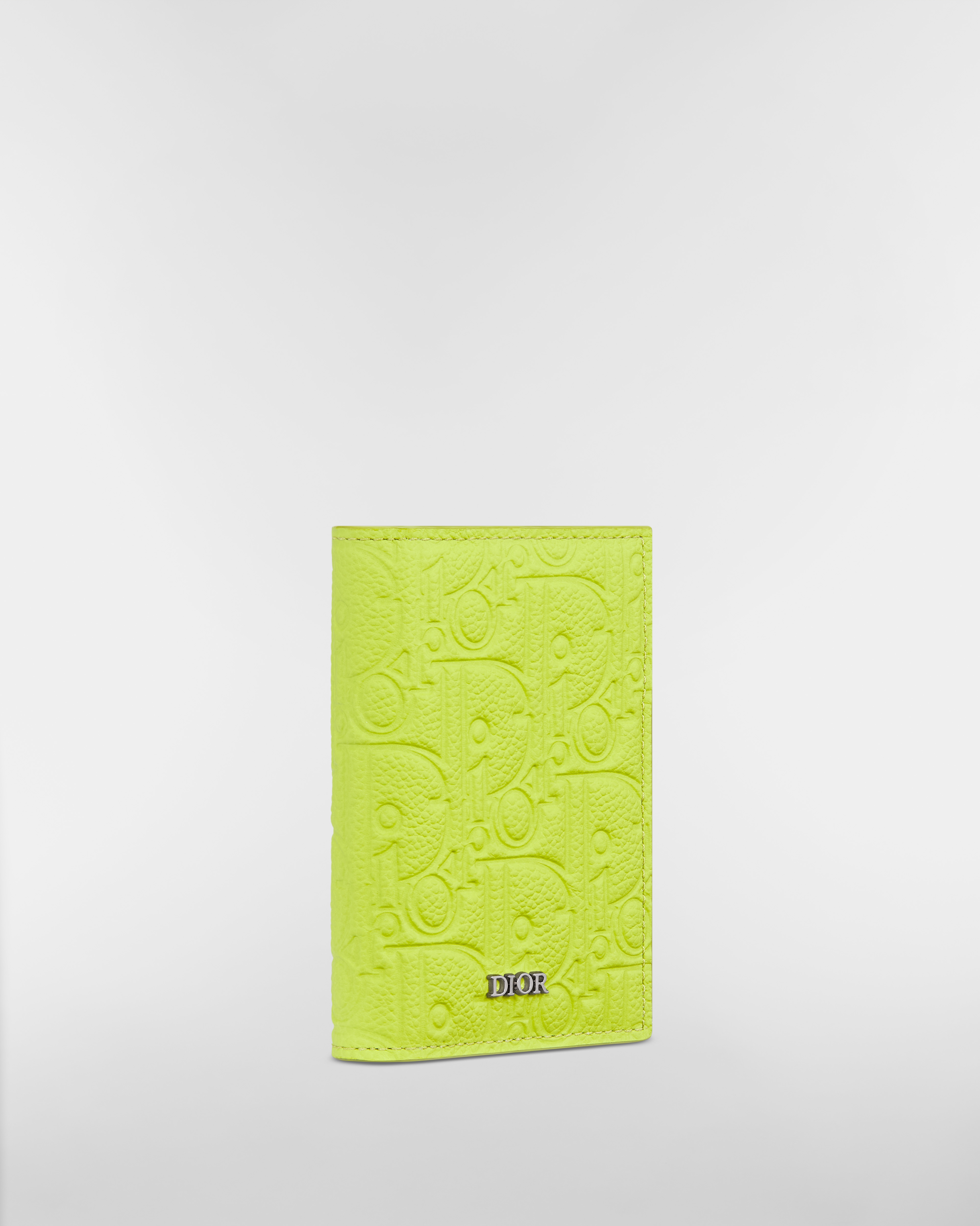 Vertical Bifold Card Holder Green Dior Gravity Leather E03