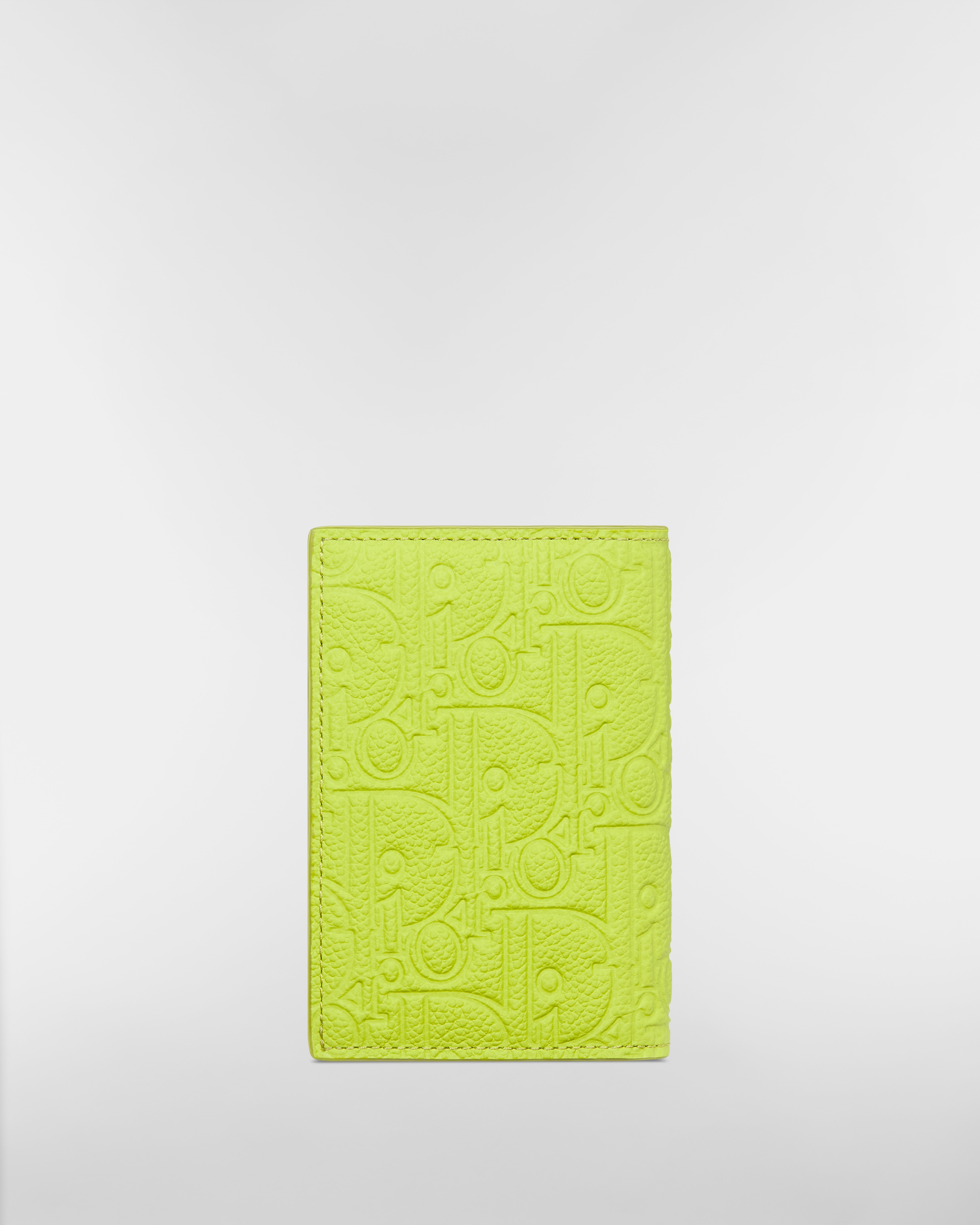 Vertical Bifold Card Holder Green Dior Gravity Leather E08