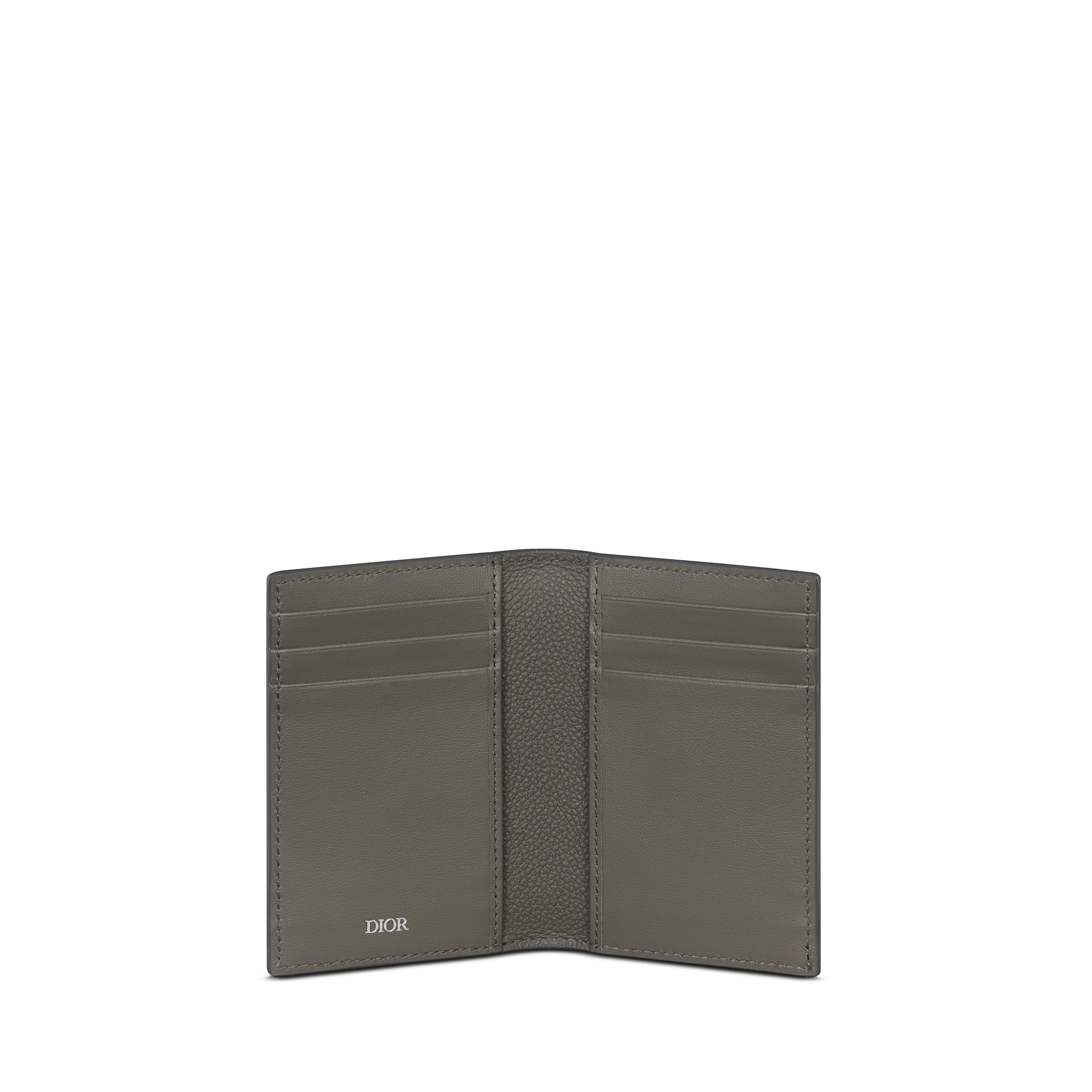 Porte-cartes vertical à deux volets Cuir Dior Gravity gris E07
