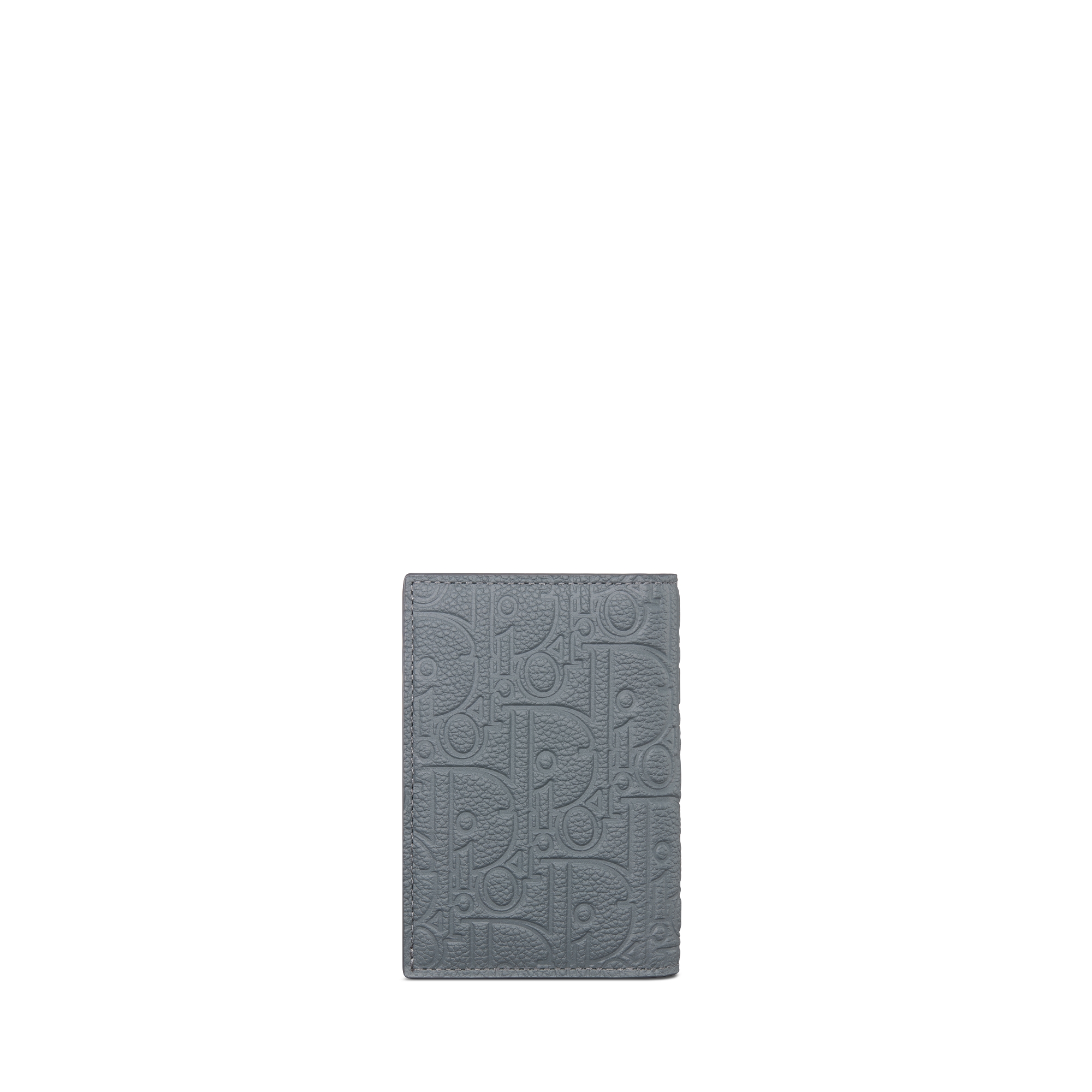 Vertical Bifold Card Holder Deep Gray Dior Gravity Leather E08