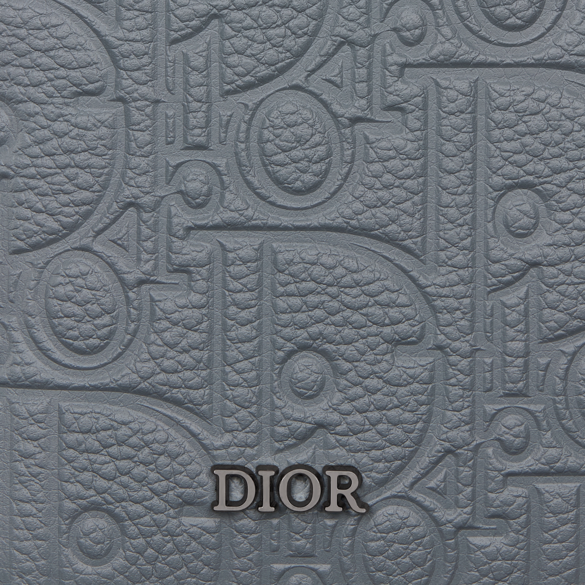 Vertical Bifold Card Holder Deep Gray Dior Gravity Leather E09
