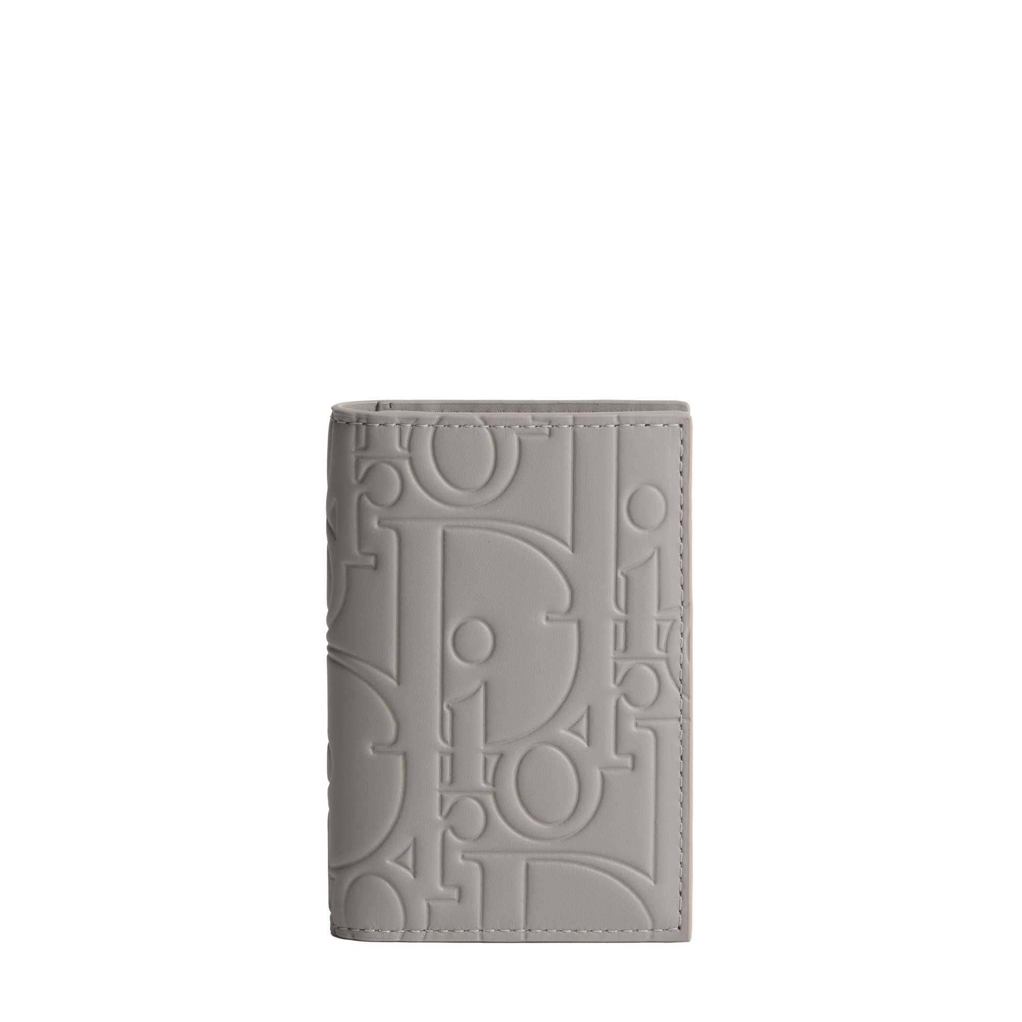 Bifold Card Holder Gris Trianon Dior Gravity Smooth Leather E01