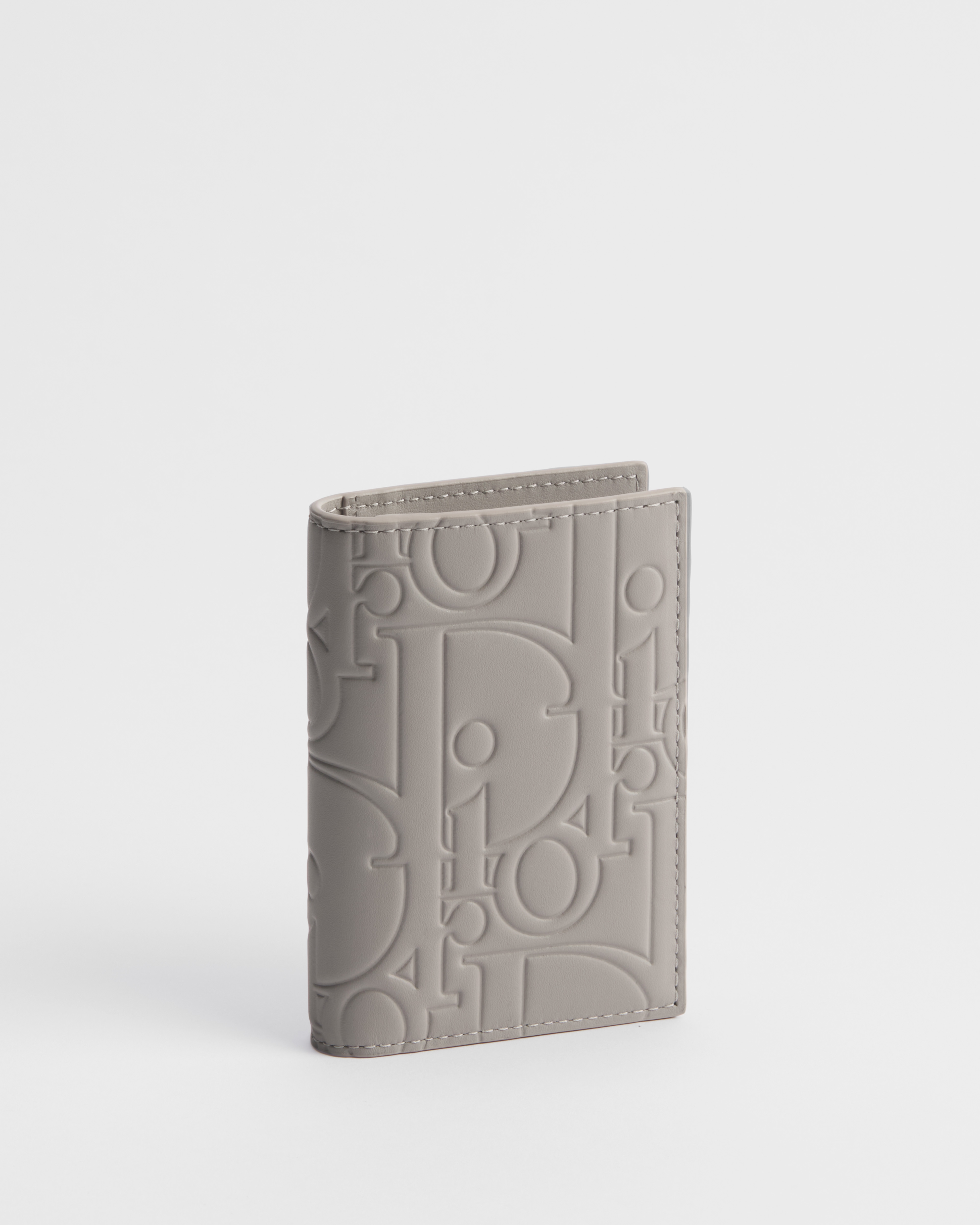 兩摺型卡片套 Trianon 灰色 Dior Gravity 光滑皮革 E03