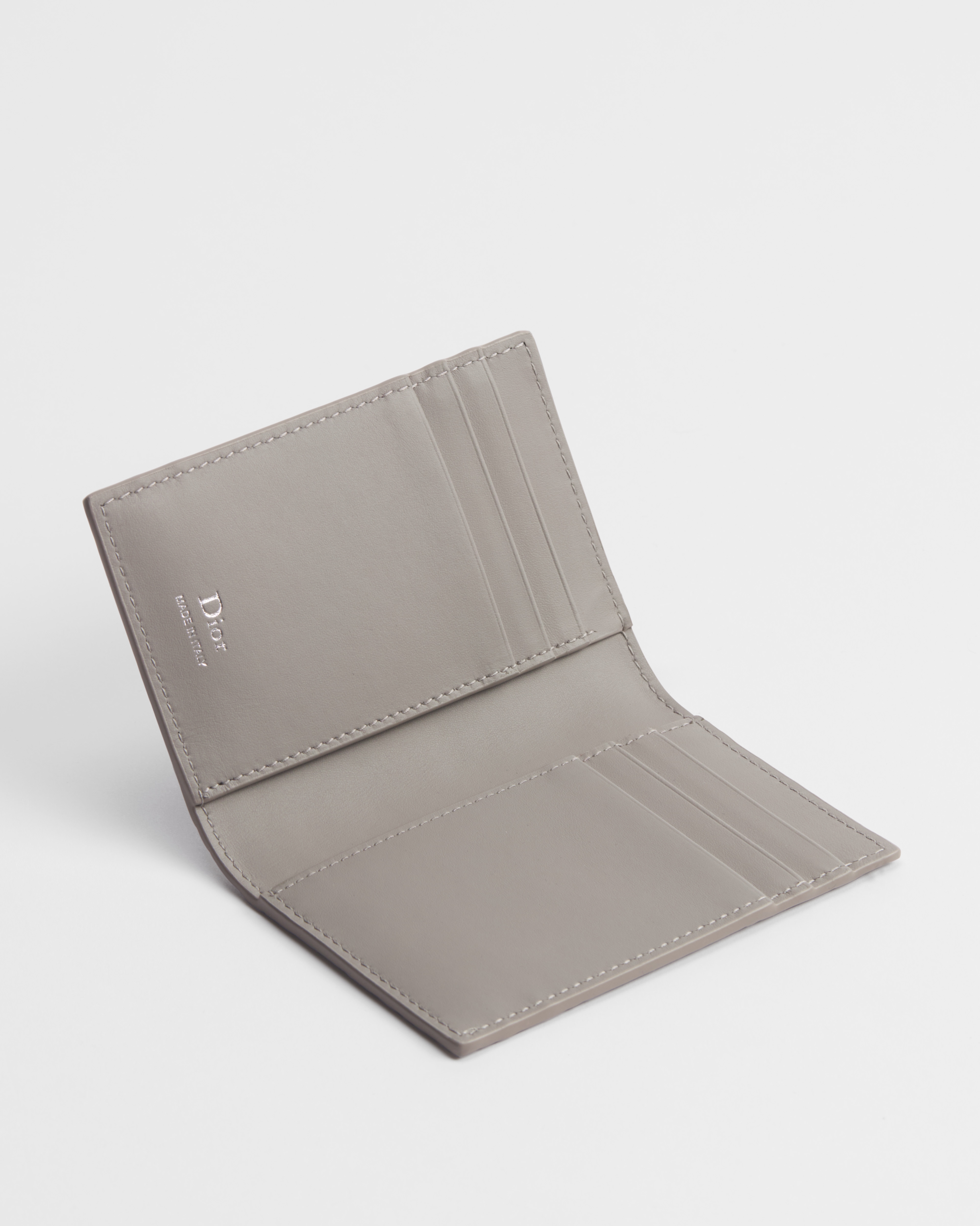 兩摺型卡片套 Trianon 灰色 Dior Gravity 光滑皮革 E07