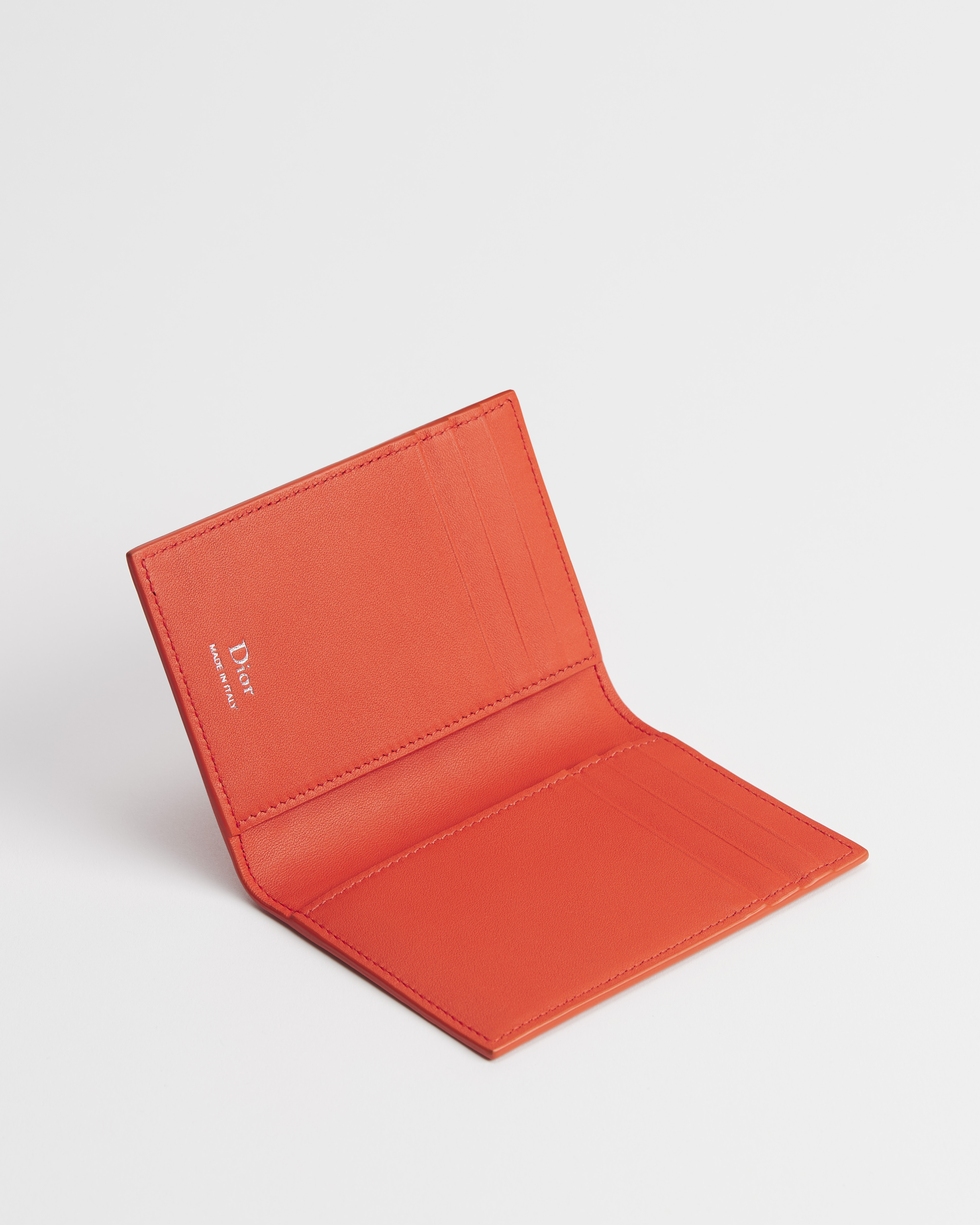 Tarjetero estilo libro Piel lisa Dior Gravity naranja E07