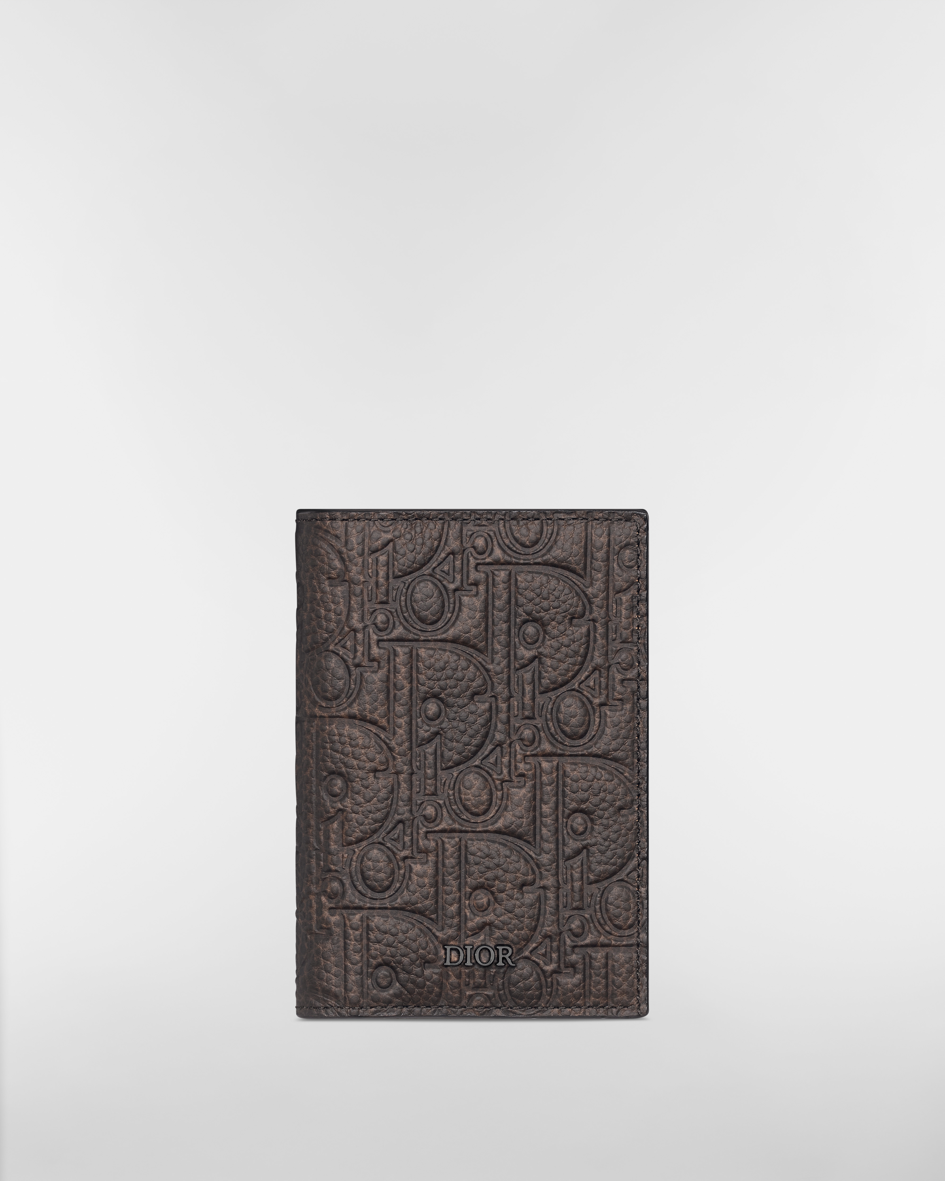 Porte-cartes à deux volets Cuir Dior Gravity Vintage marron E01