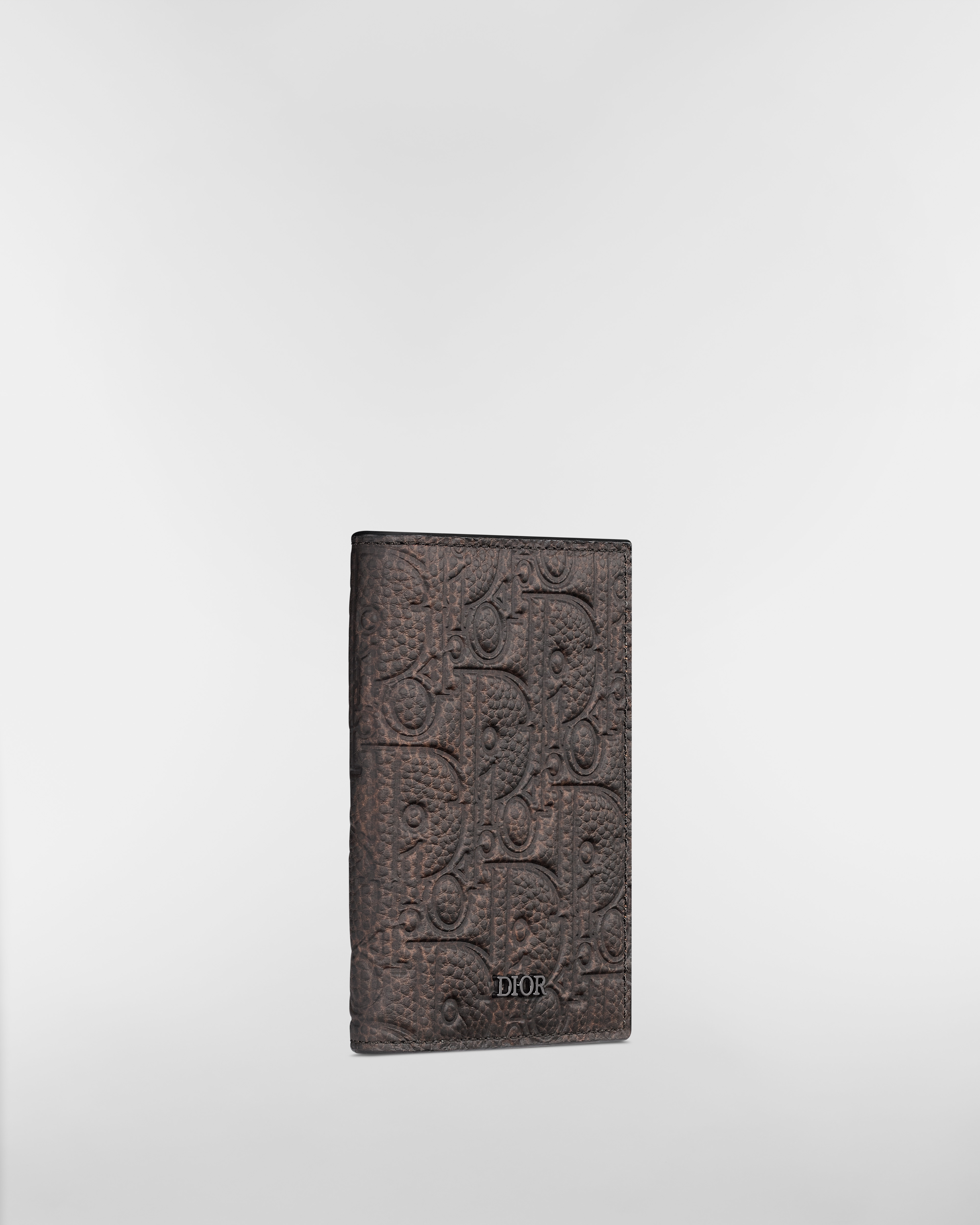 Porte-cartes à deux volets Cuir Dior Gravity Vintage marron E03