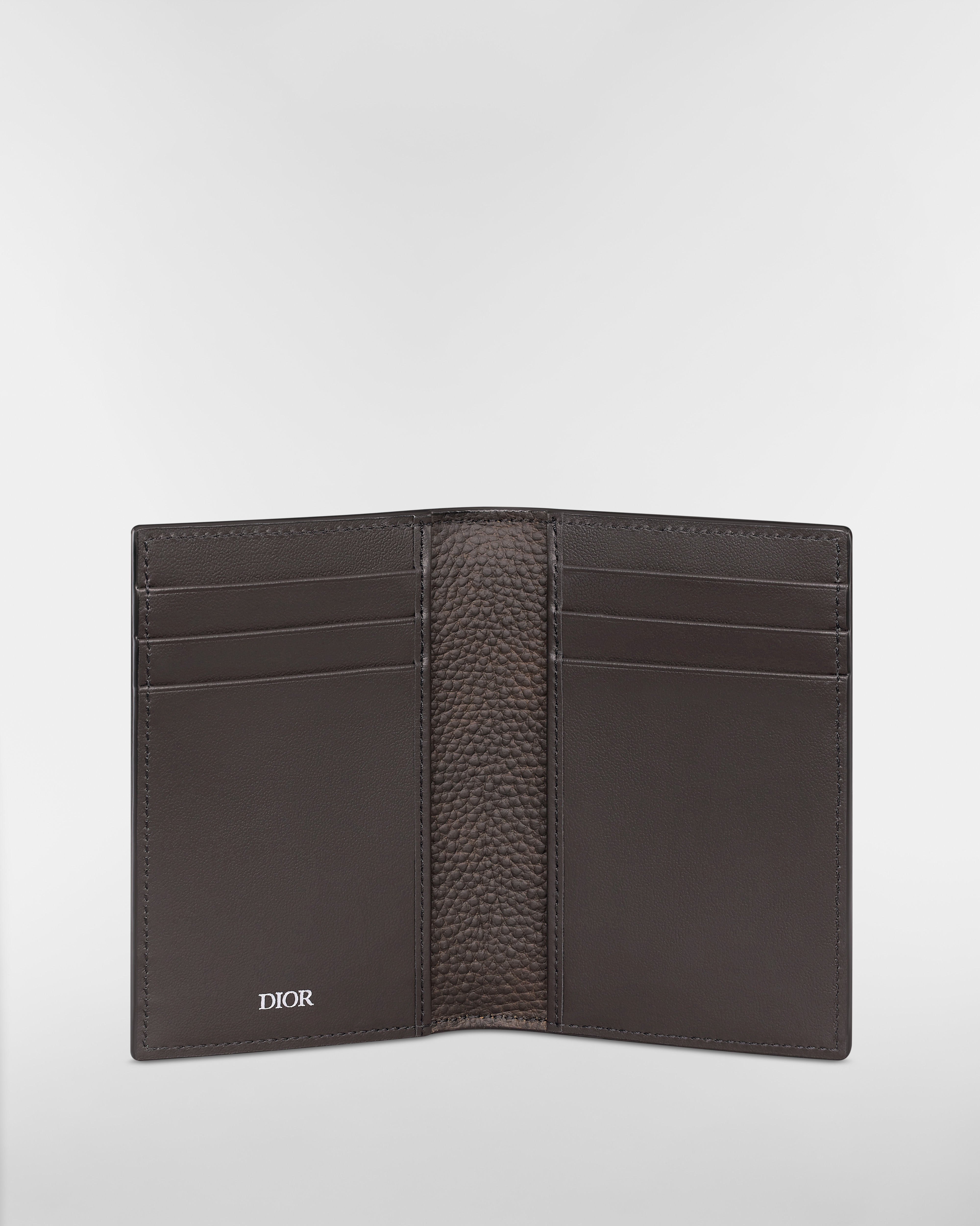 Porte-cartes à deux volets Cuir Dior Gravity Vintage marron E07