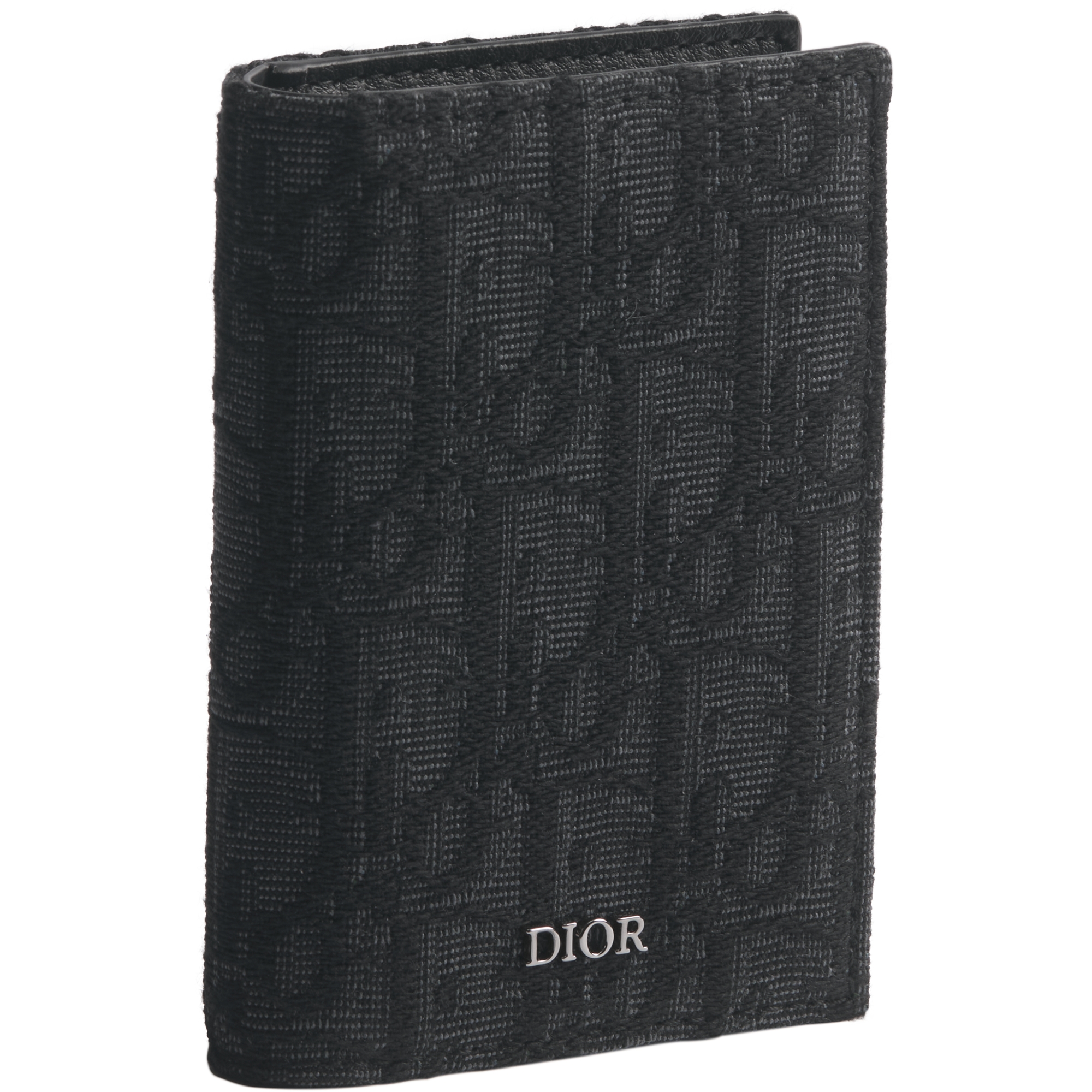 Bifold Card Holder Black Dior Oblique Jacquard E03