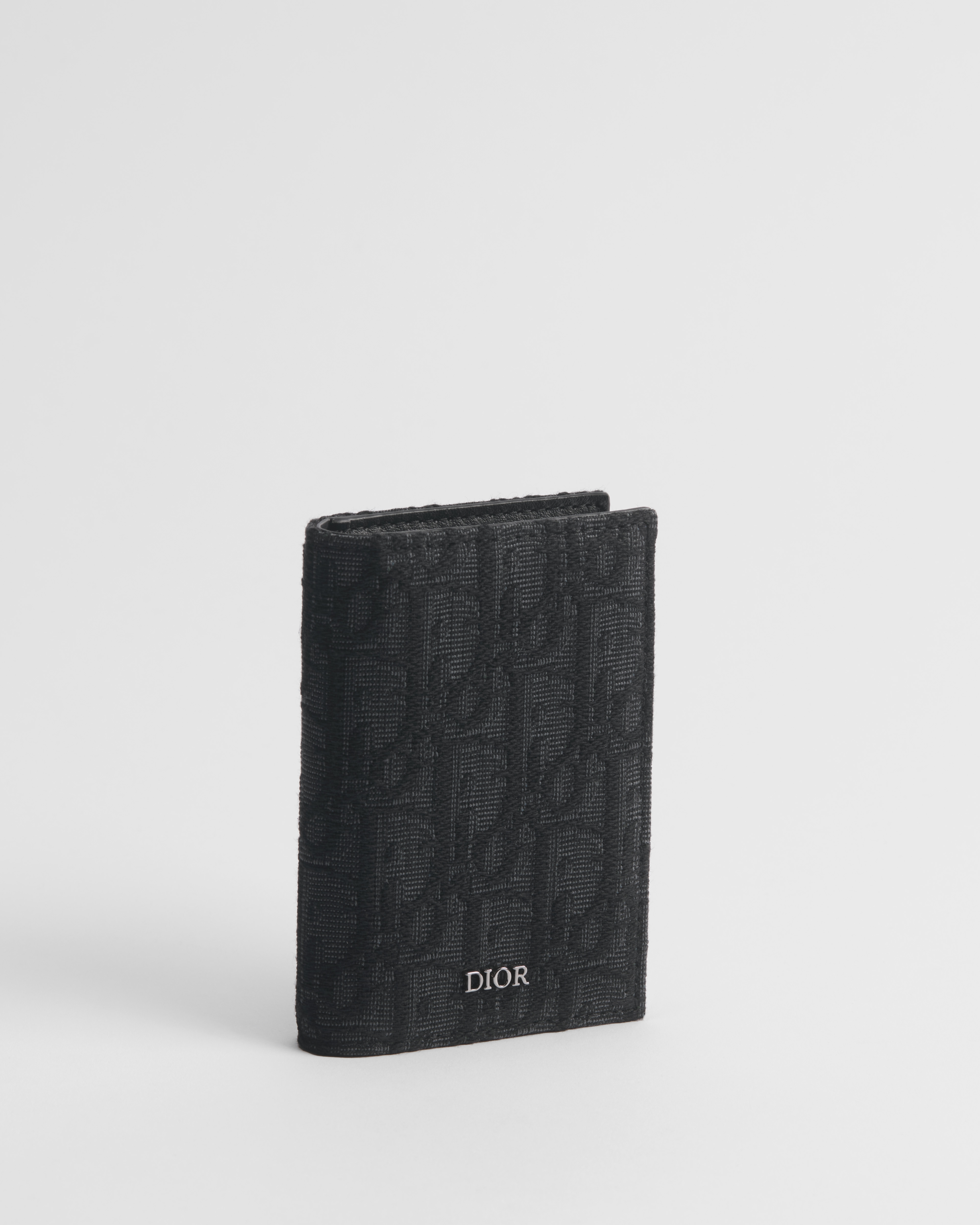 Bifold Card Holder Black Dior Oblique Jacquard E03