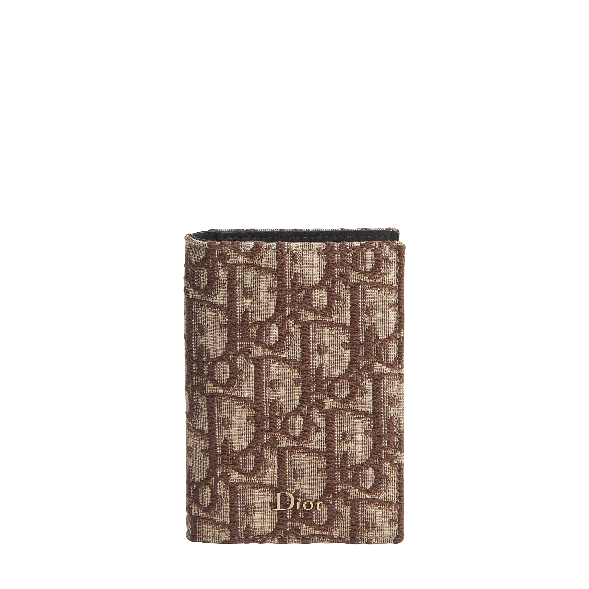Bifold Card Holder Brown Dior Oblique Jacquard E01