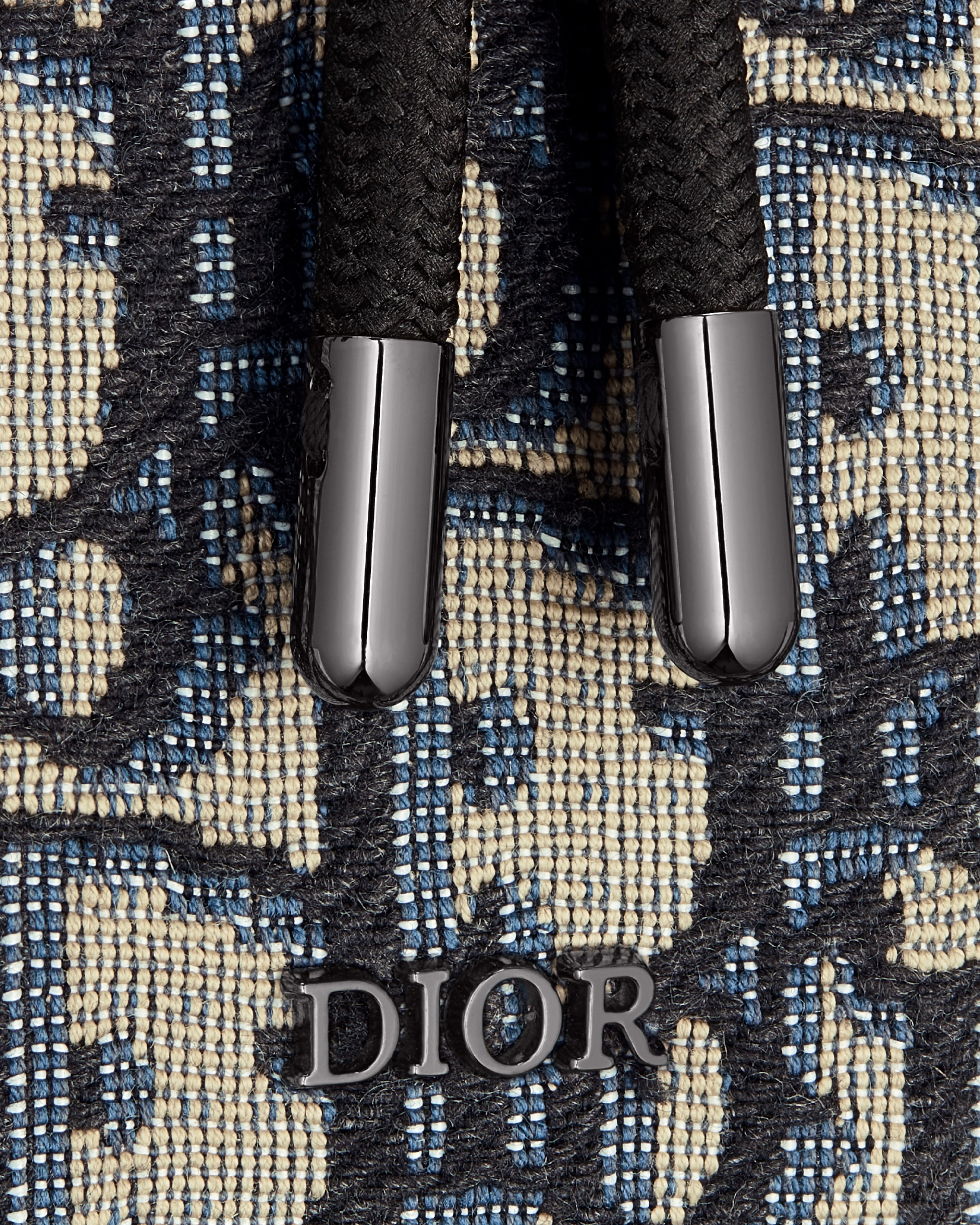 Vertical Card Holder Beige and Black Dior Oblique Jacquard E09