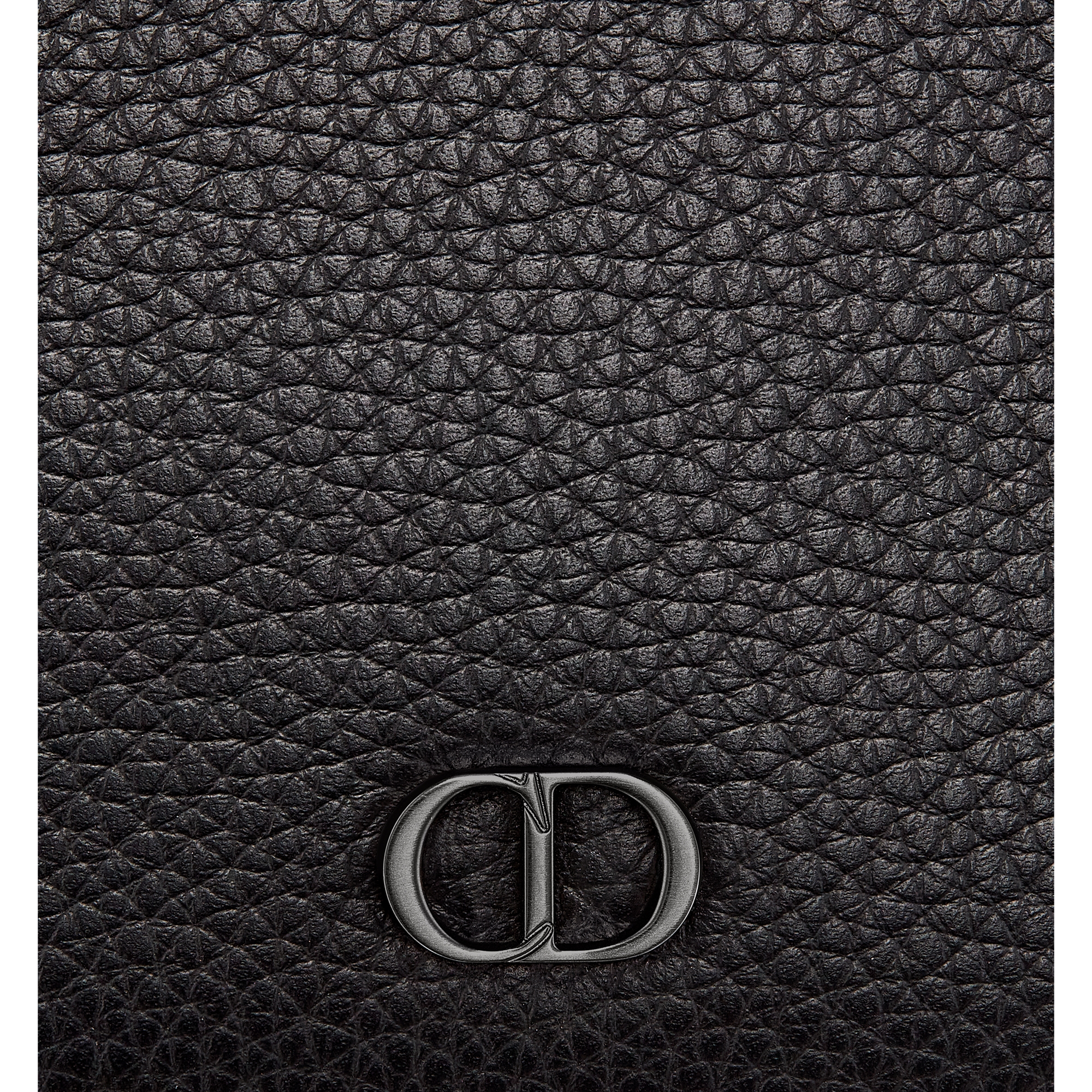 CD Icon Business Card Holder Black Grained Calfskin E09