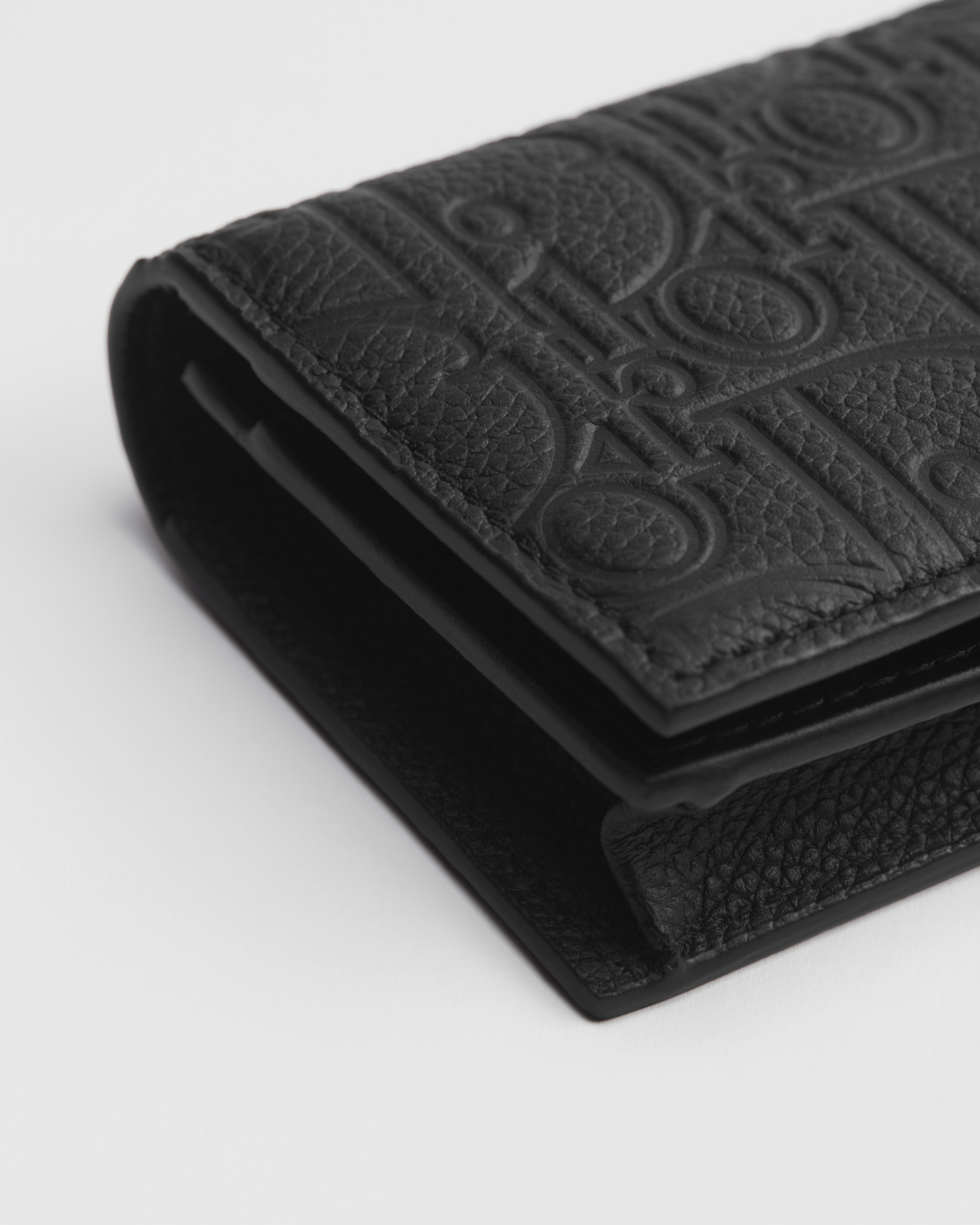 Étui pour cartes de visite Cuir Dior Gravity noir E09