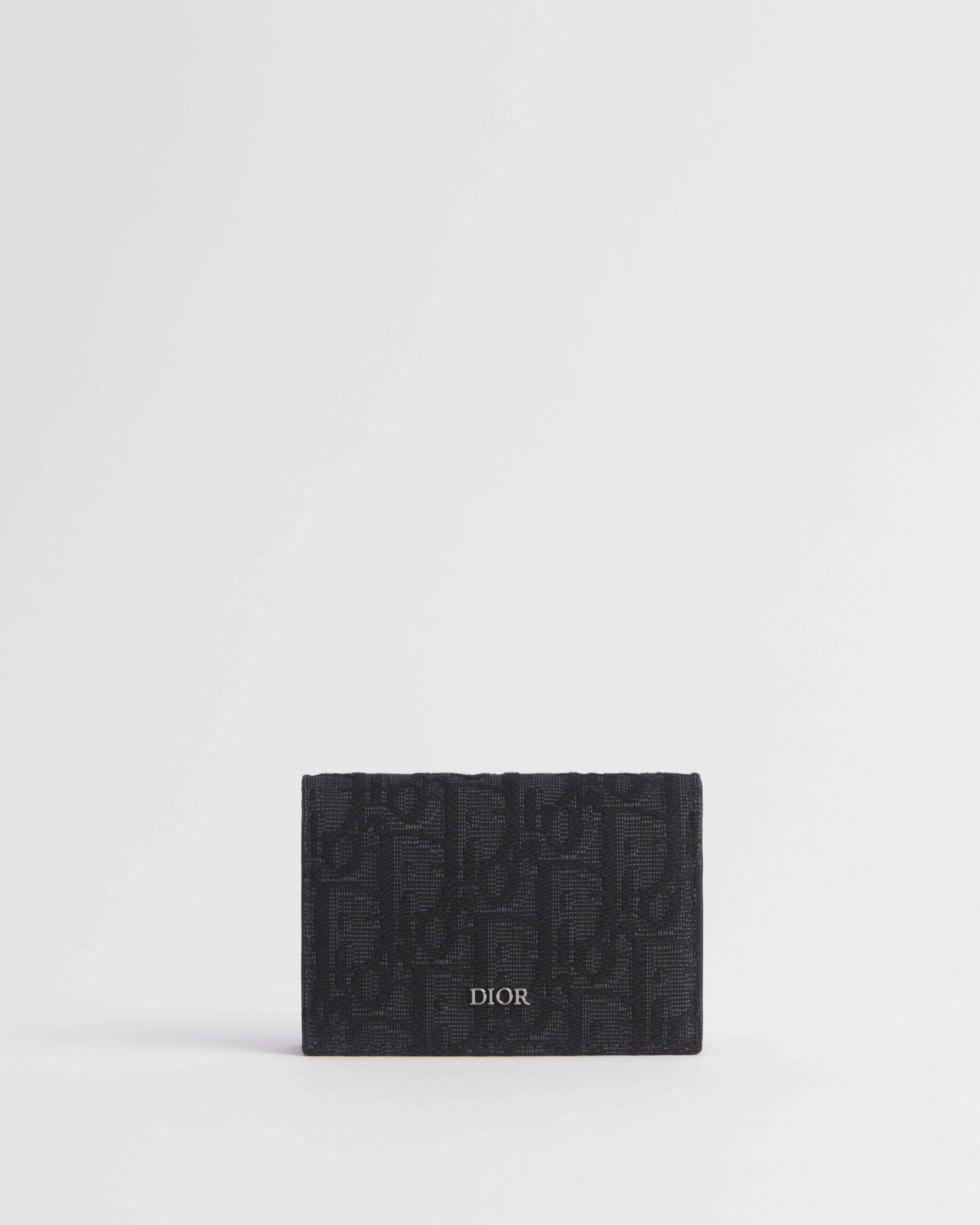 Business Card Holder Black Dior Oblique Jacquard E01