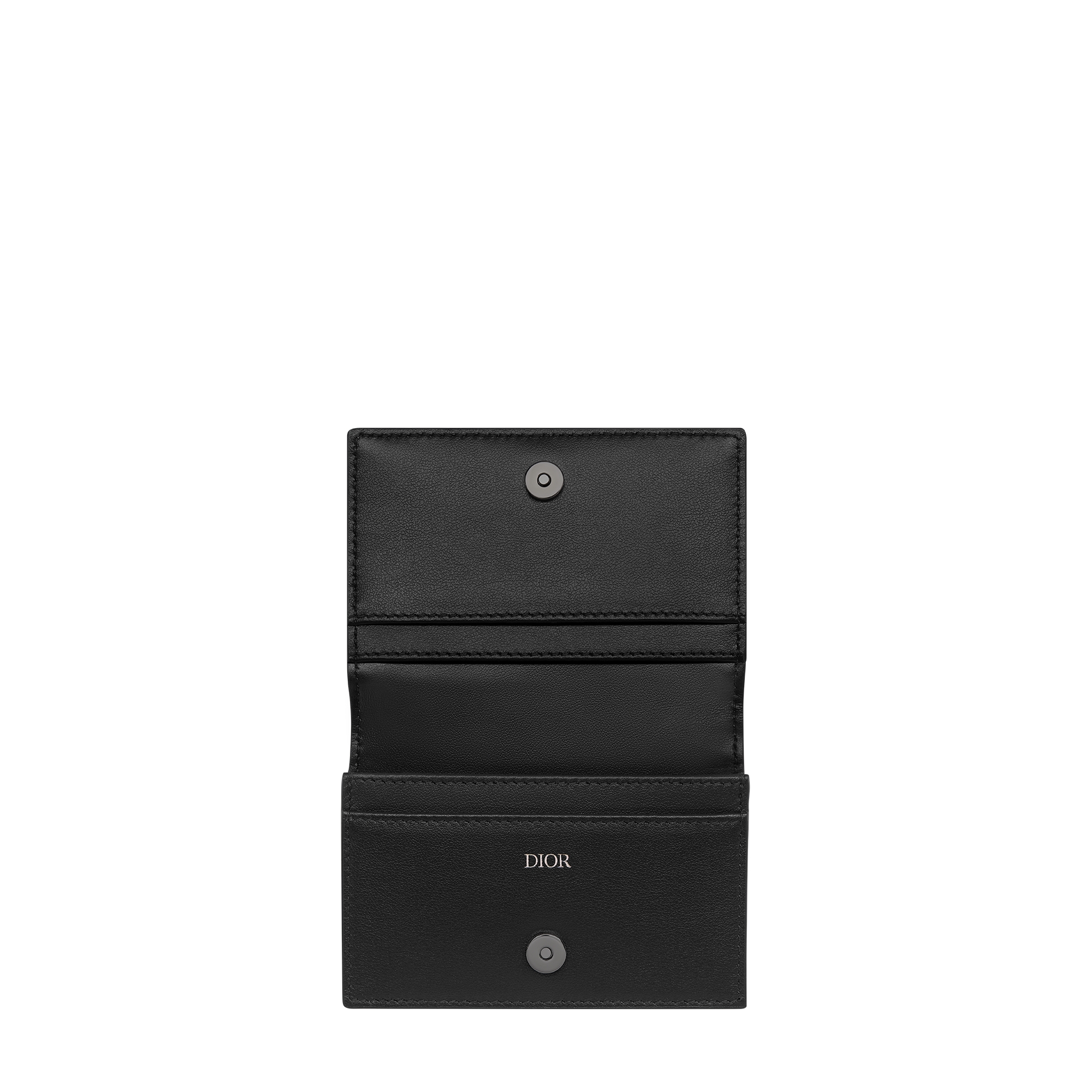 Business Card Holder Beige and Black Dior Oblique Jacquard E07