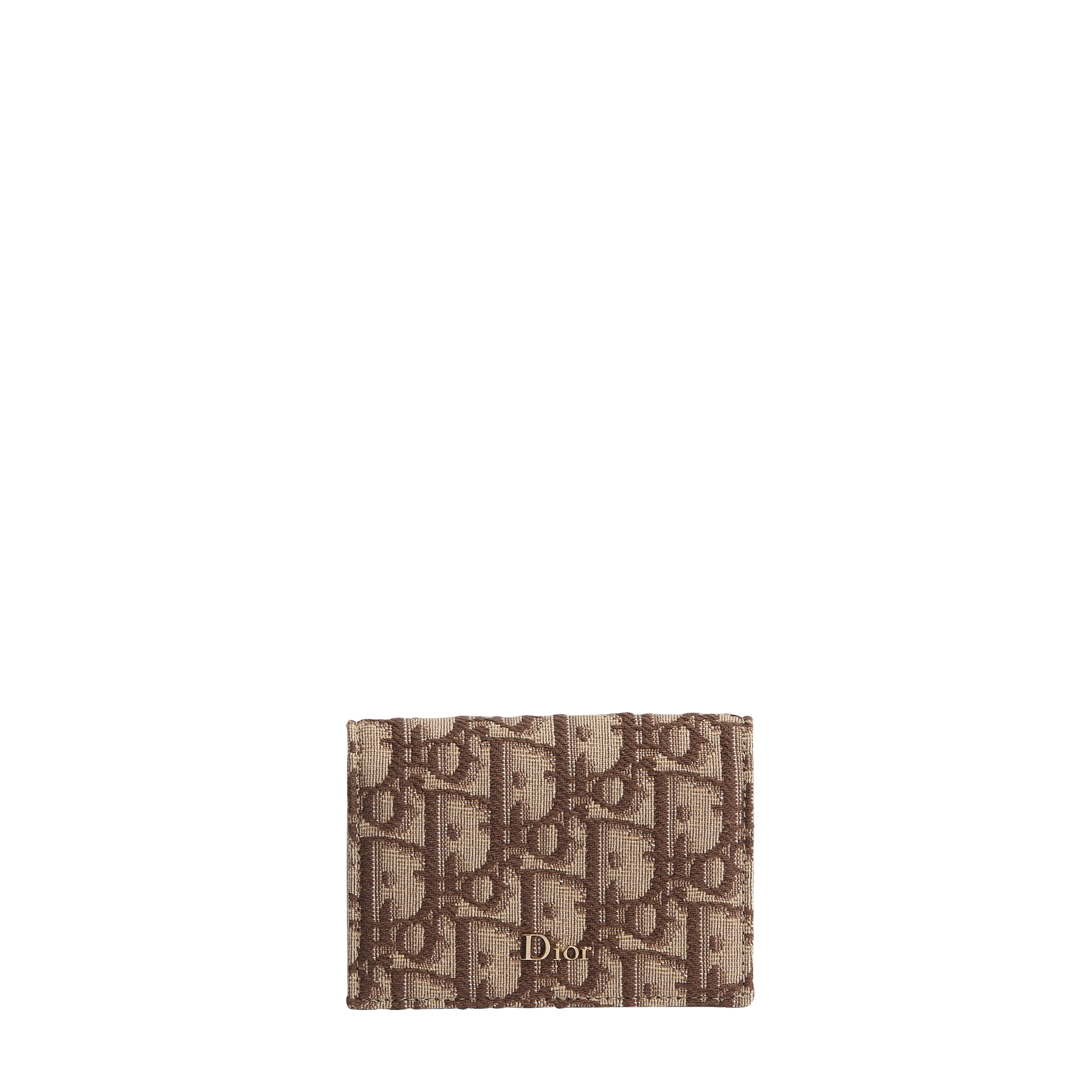Business Card Holder Brown Dior Oblique Jacquard E01