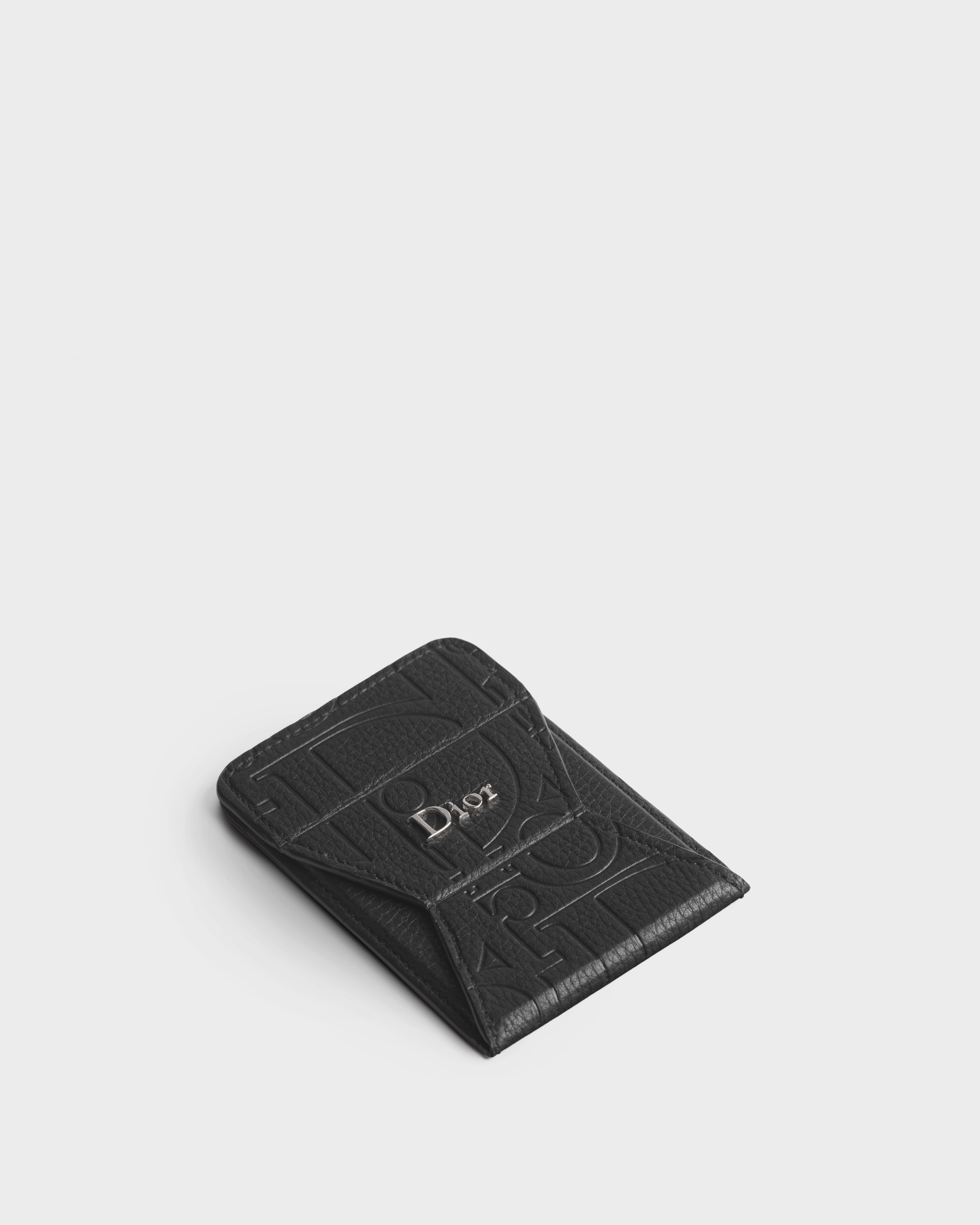 Porte-carte avec support téléphone magnétique Cuir Dior Gravity noir E03