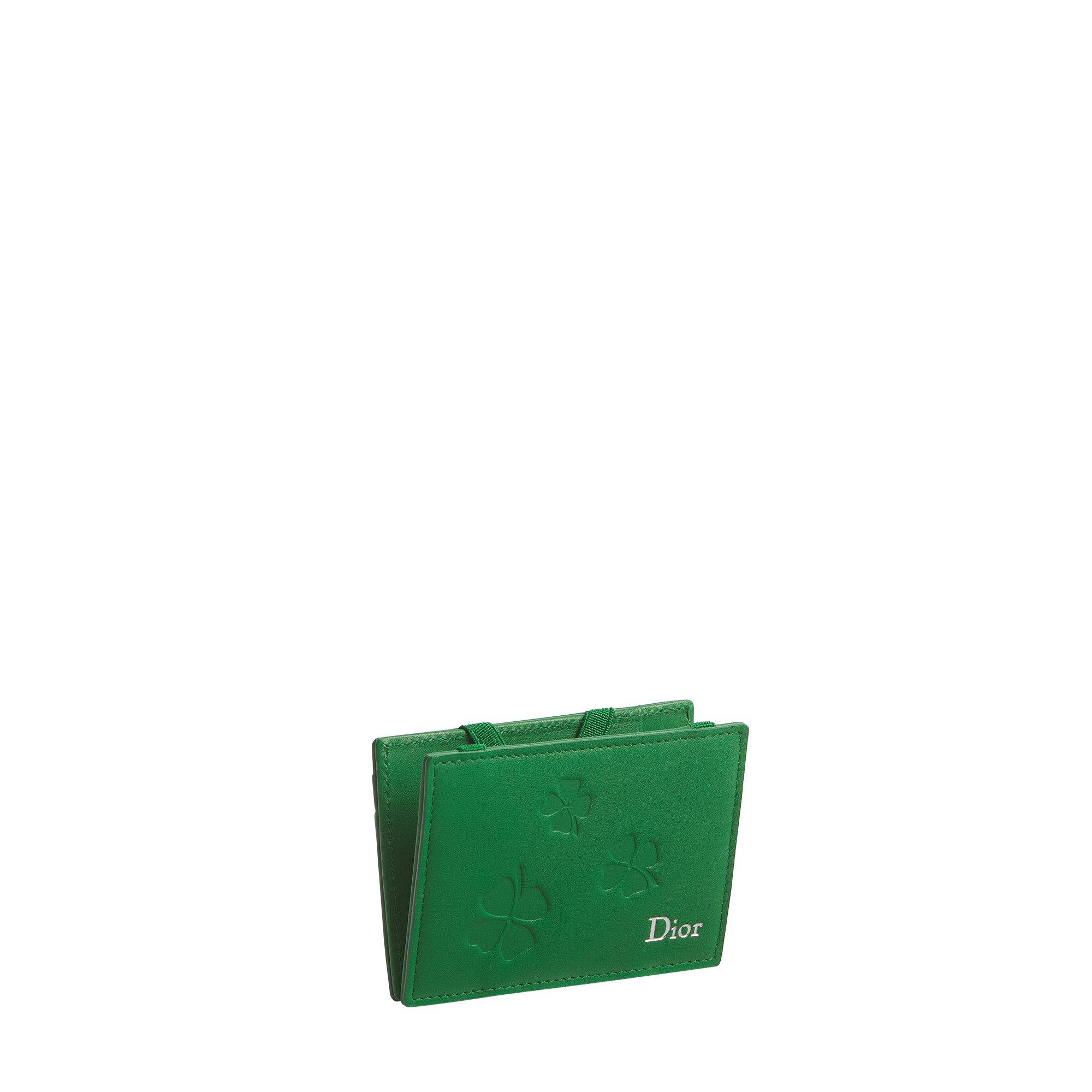 Magic Wallet Bright Green Dior Clover Embossed Calfskin E03