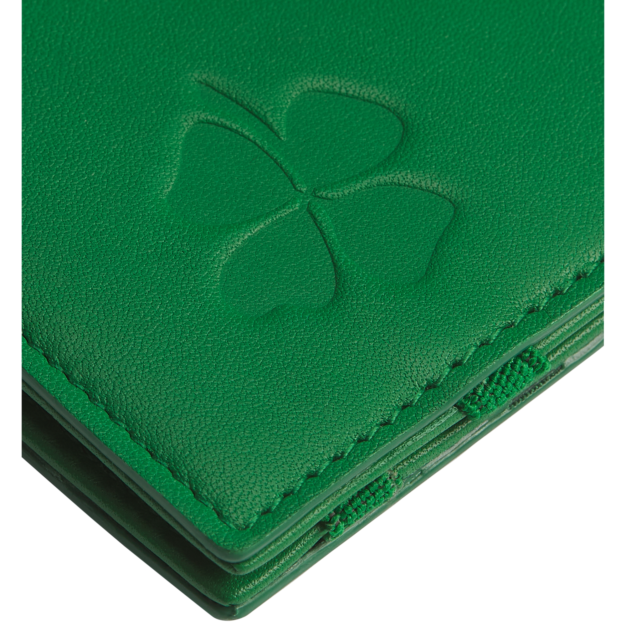 Magic Wallet Bright Green Dior Clover Embossed Calfskin E09