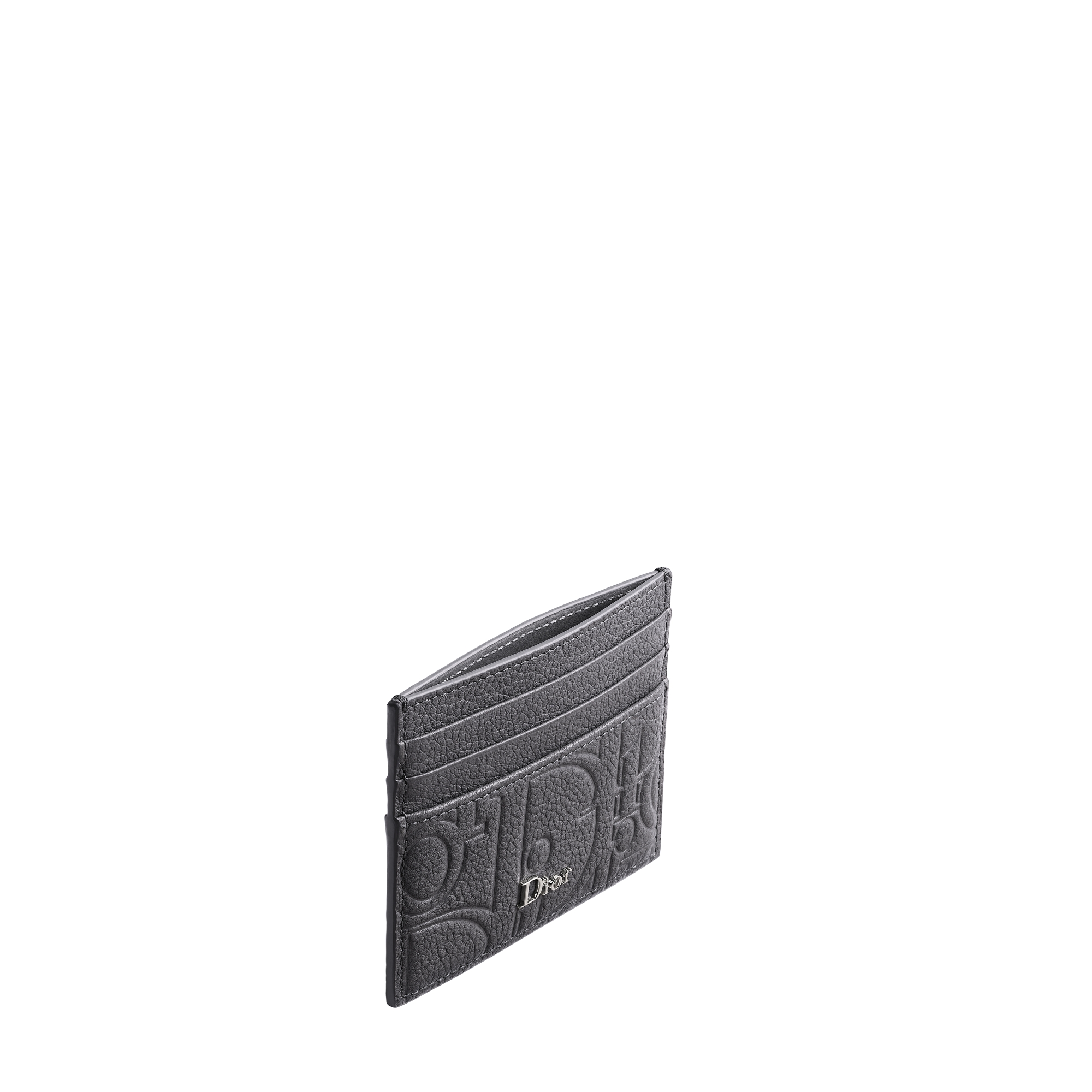 Card Holder Gris Flanelle Dior Gravity Grained Leather E06