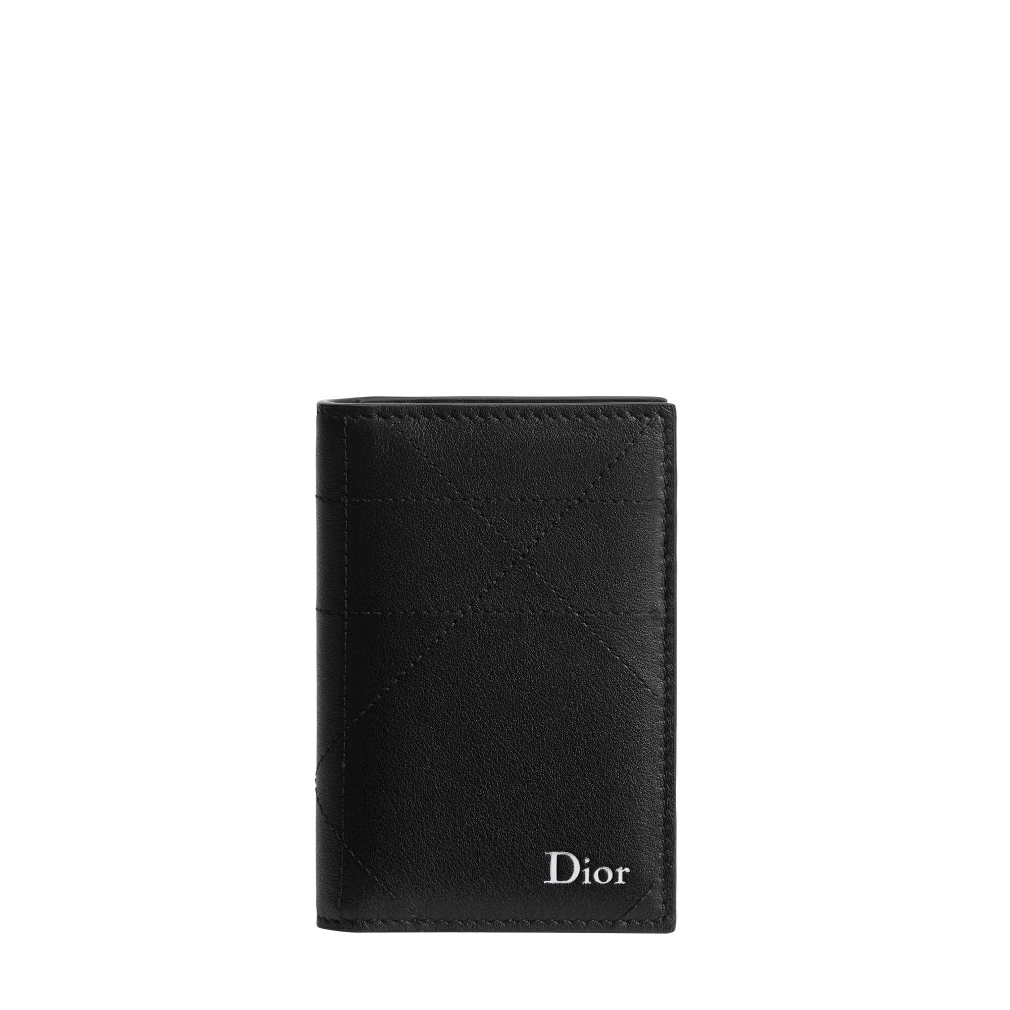 小物 Dior Logo Horsebit LeatherBifold Wallet Bifold Card Holder Black Cannage Calfskin | DIOR